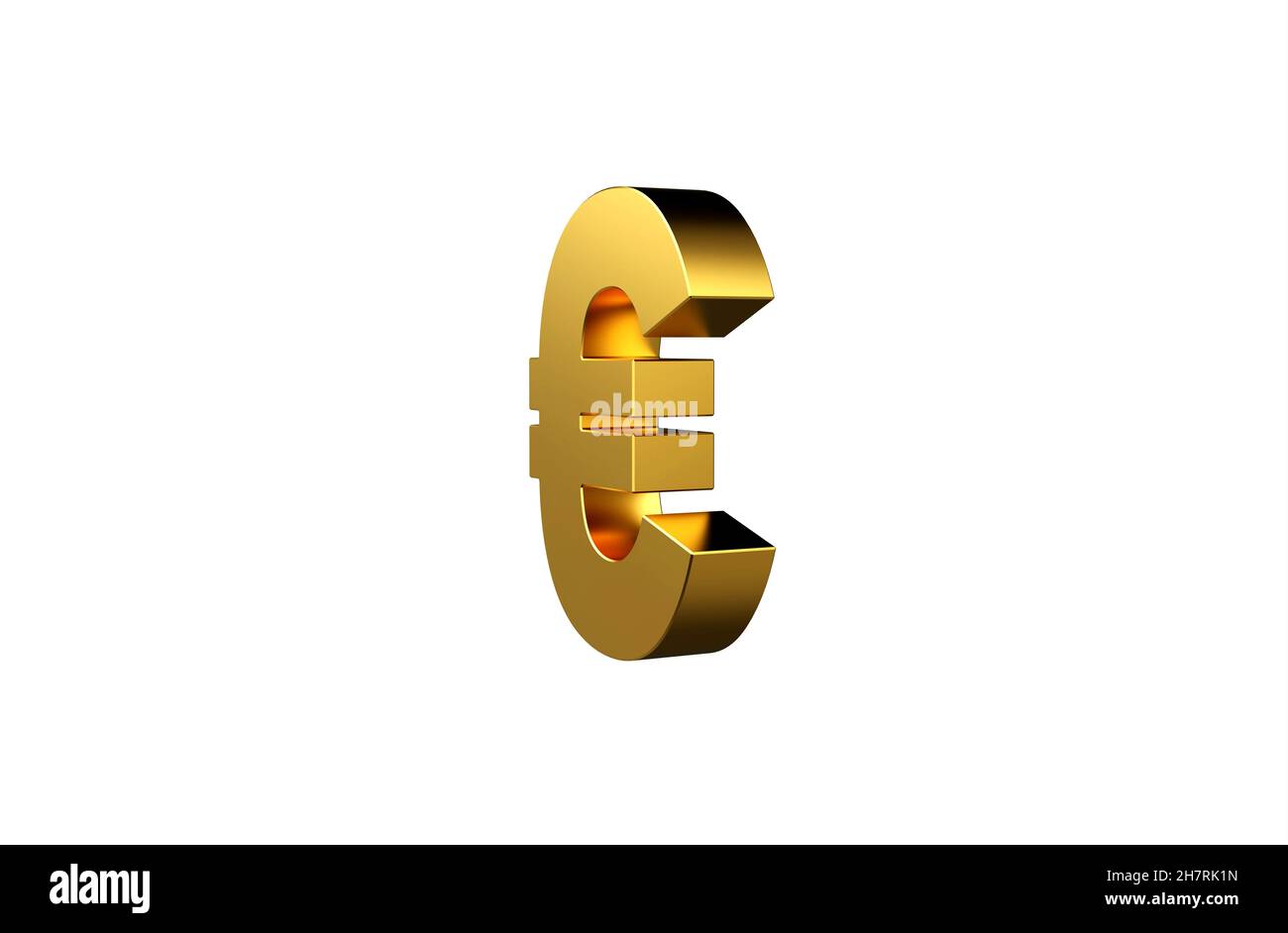 rendu 3d de l'icône de l'euro doré Banque D'Images