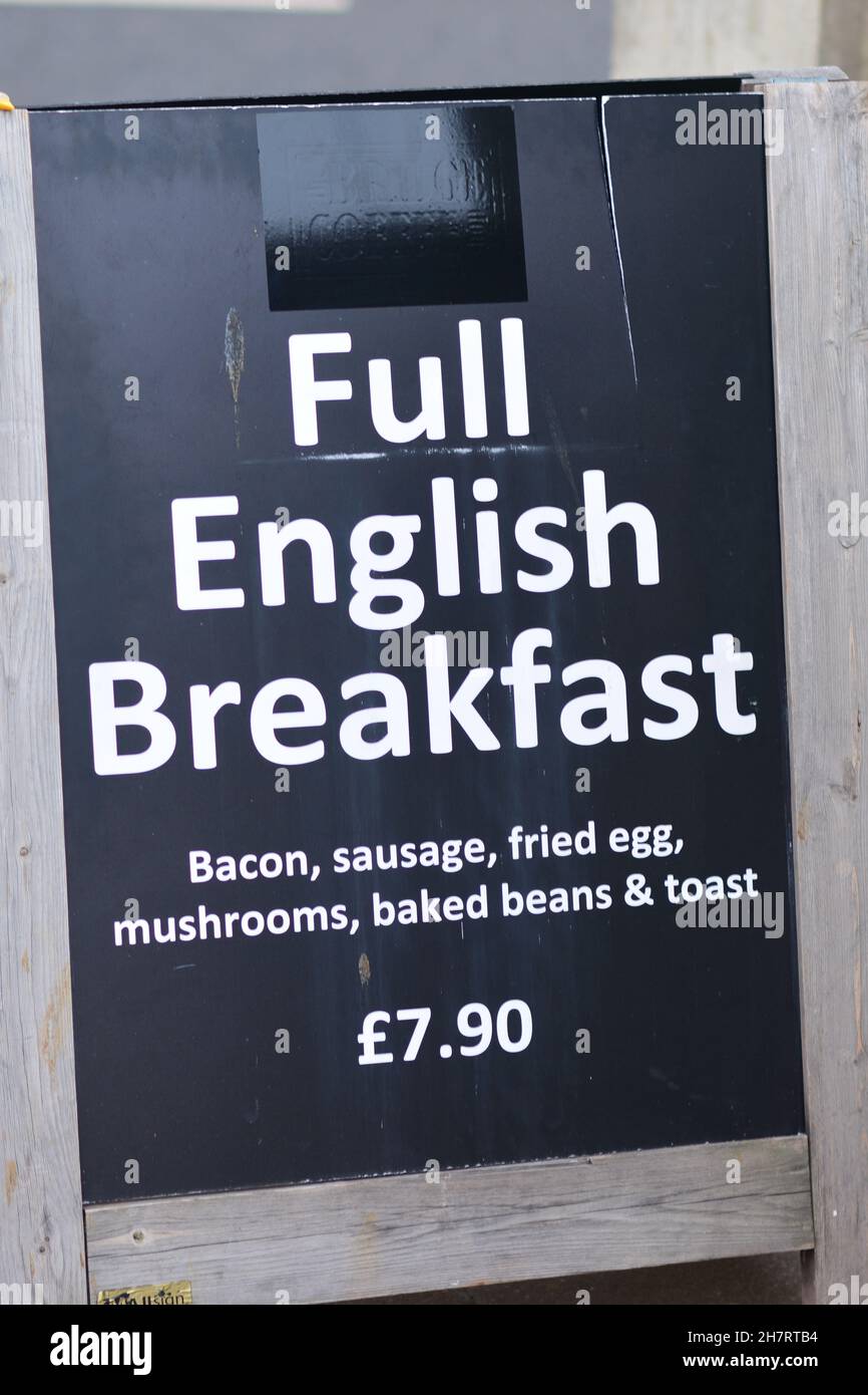 Affiche petit déjeuner anglais complet Banque D'Images