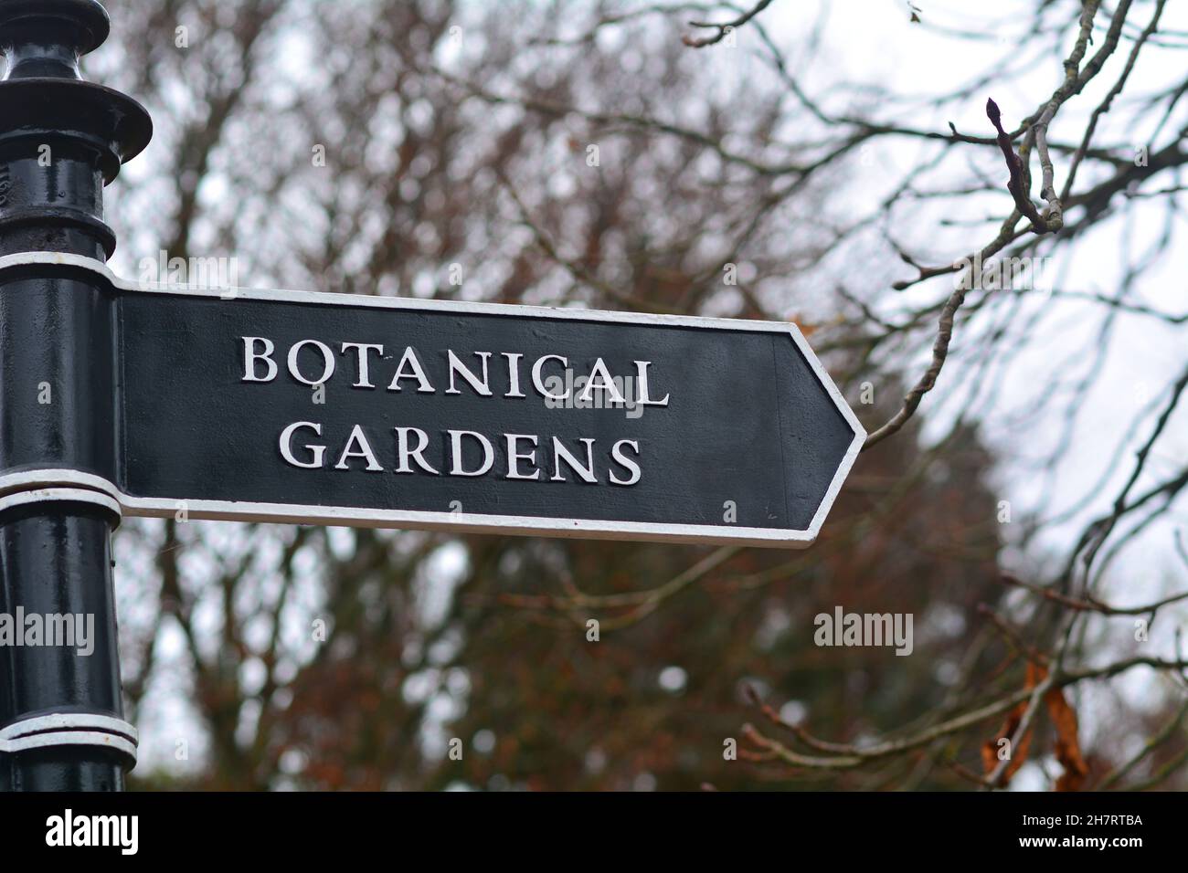 Le panneau Botanical Gardens à Bath Somerset Angleterre Royaume-Uni Banque D'Images