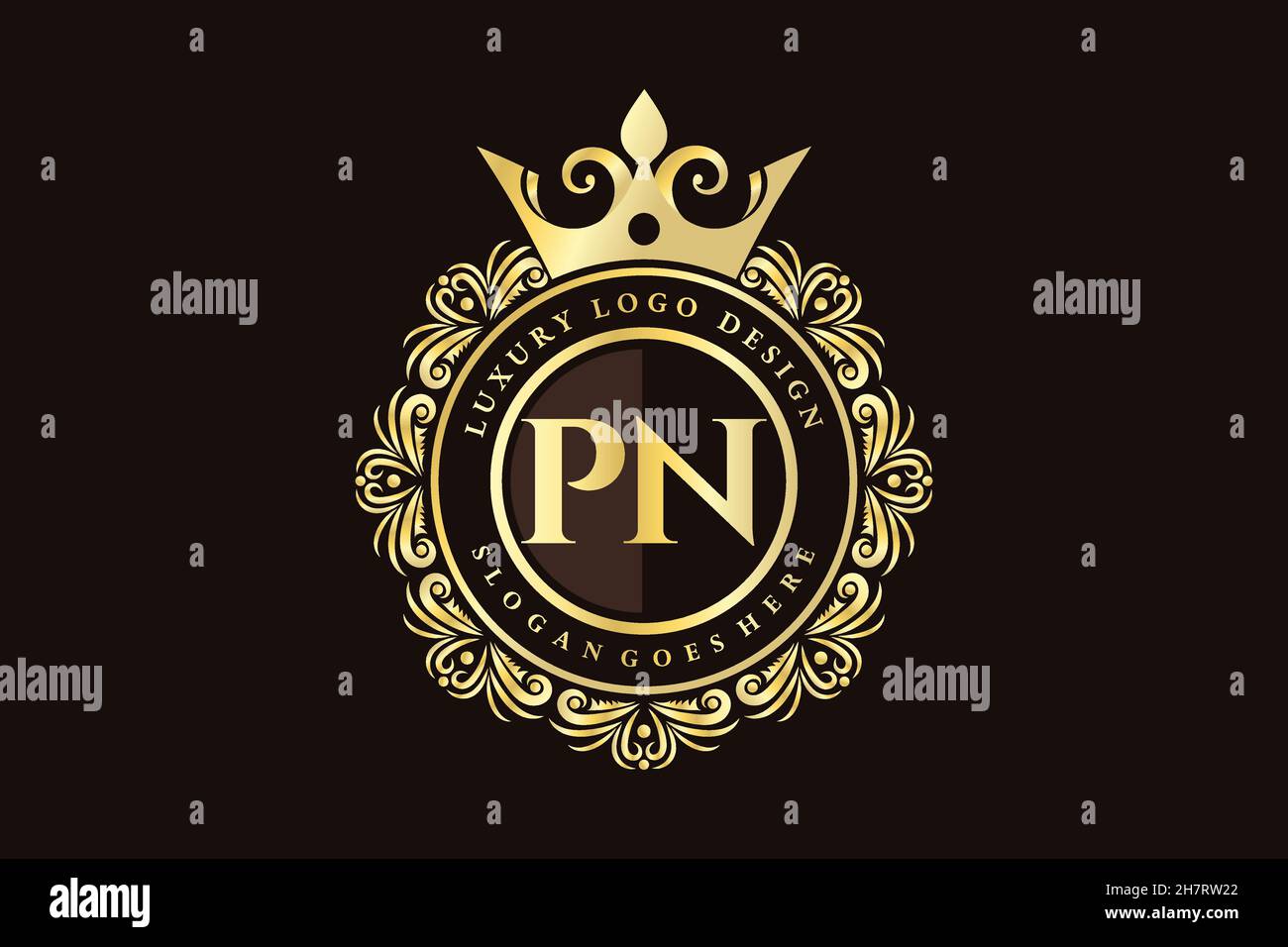 PN lettre initiale Or calligraphique féminin floral dessiné à la main heraldique monogramme ancien style vintage luxe logo design Premium Illustration de Vecteur