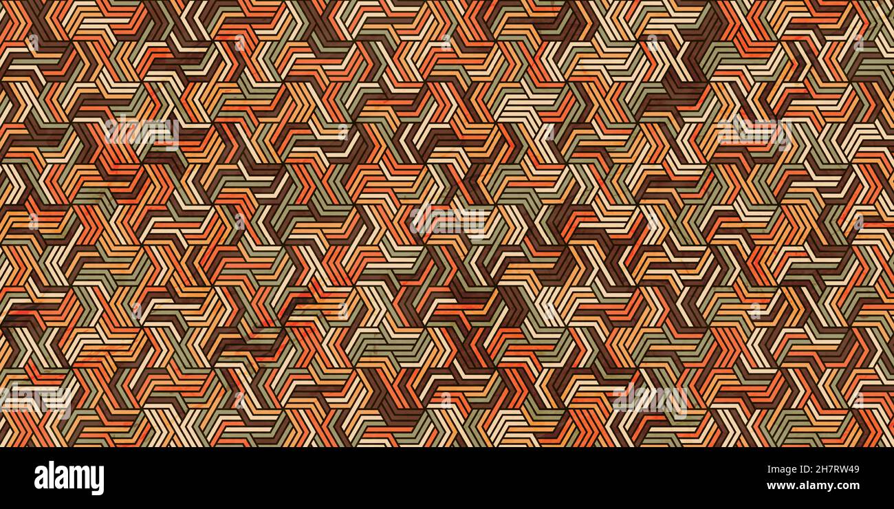 Répétition géométrique avec rayures lignes ondulées forme polygonale.Grunge orange fond coloré et texture marbre Illustration de Vecteur