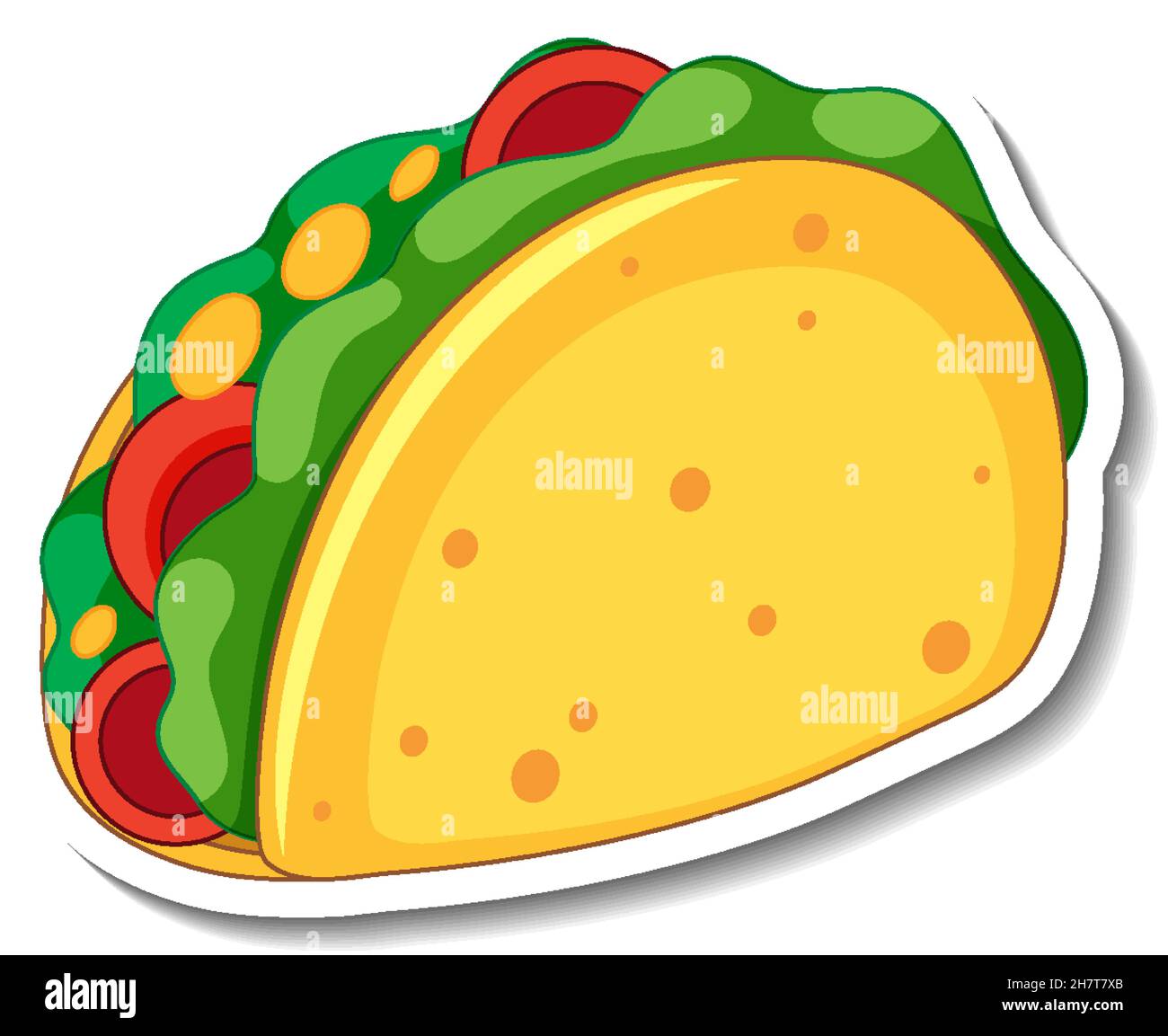 Illustration d'un autocollant de dessin animé pour Taco avec viande et légumes Image Vectorielle Stock - Alamy Illustration d'un autocollant de dessin animé pour Taco avec viande et légumes Image Vectorielle Stock - Alamy