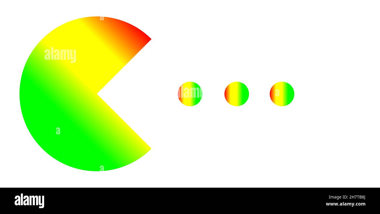 Pacman personnage de l'ancienne illustration de jeu d'arcade Banque D'Images