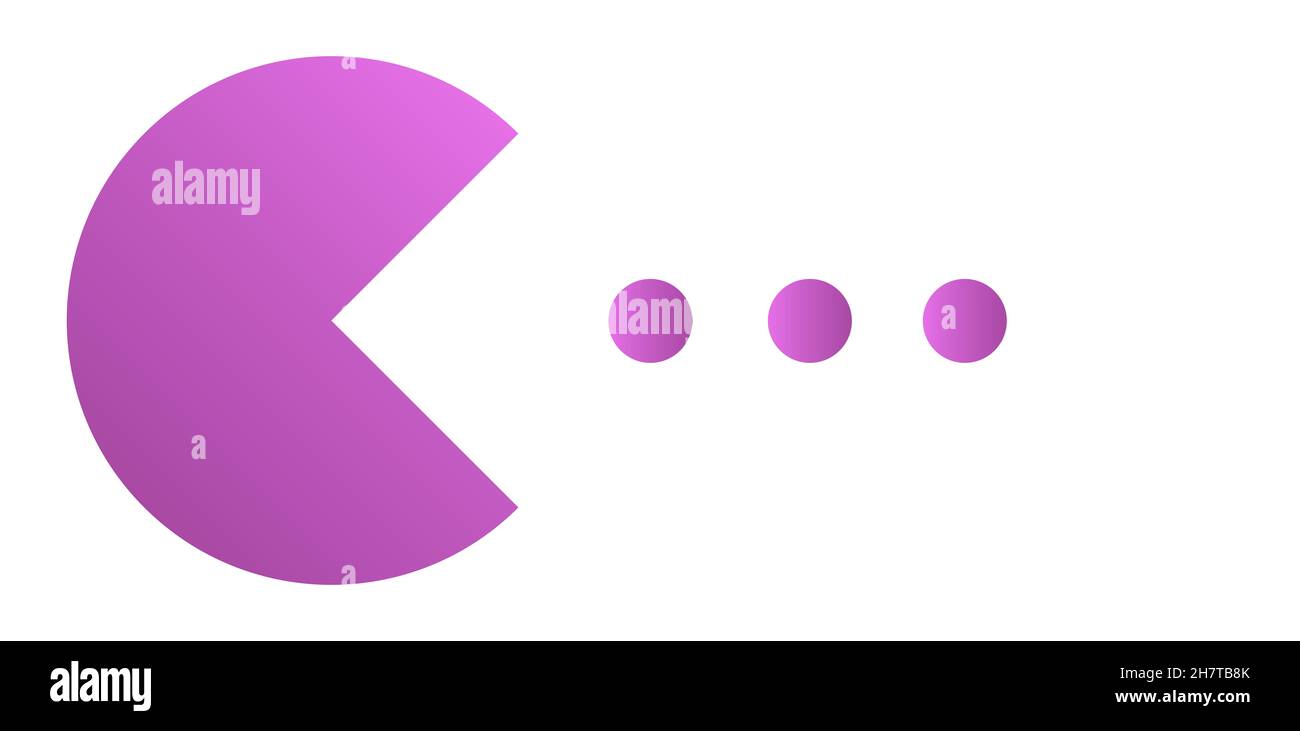 Pacman personnage de l'ancienne illustration de jeu d'arcade Banque D'Images