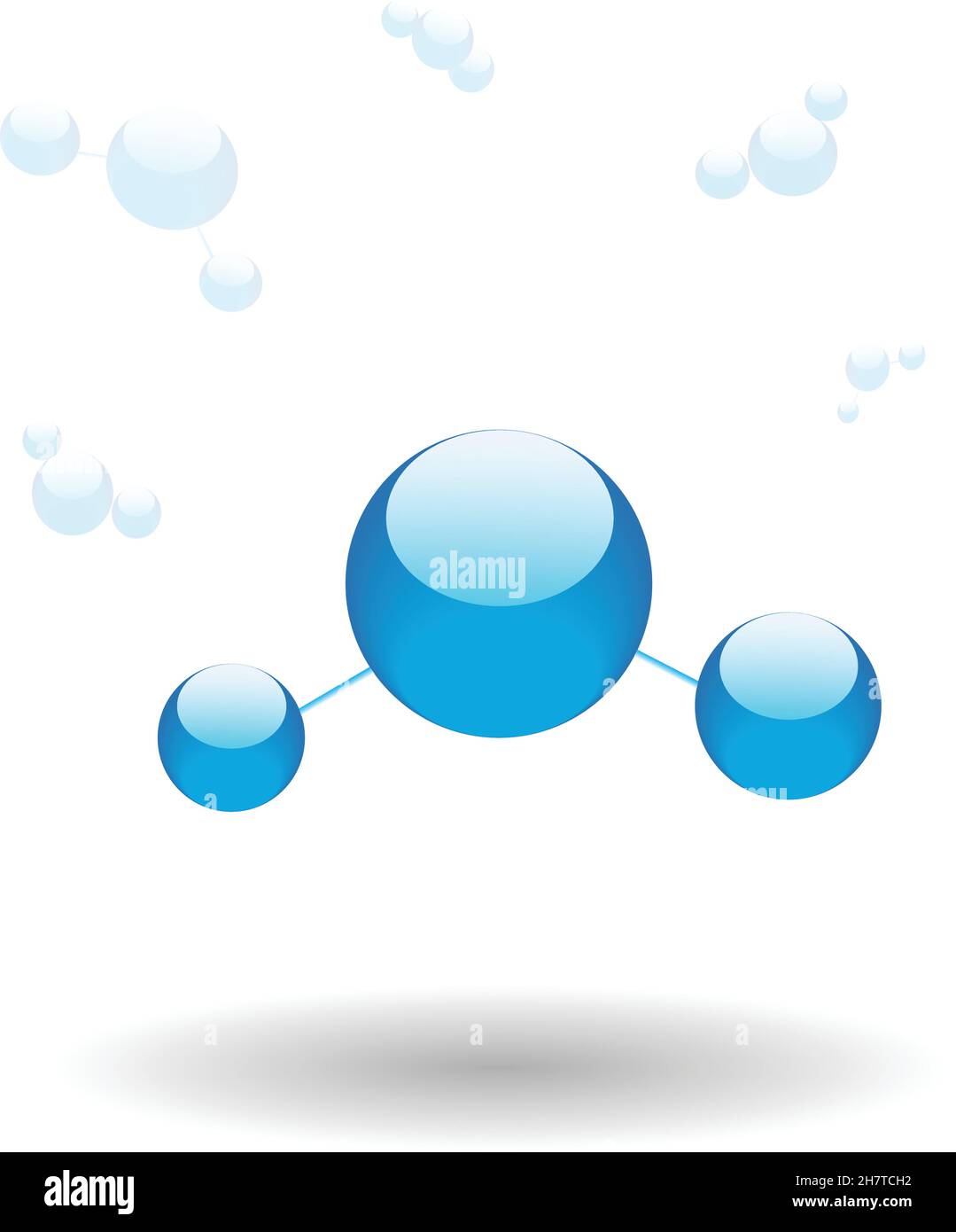 Illustration du vecteur des molécules d'eau isolée sur fond blanc Illustration de Vecteur
