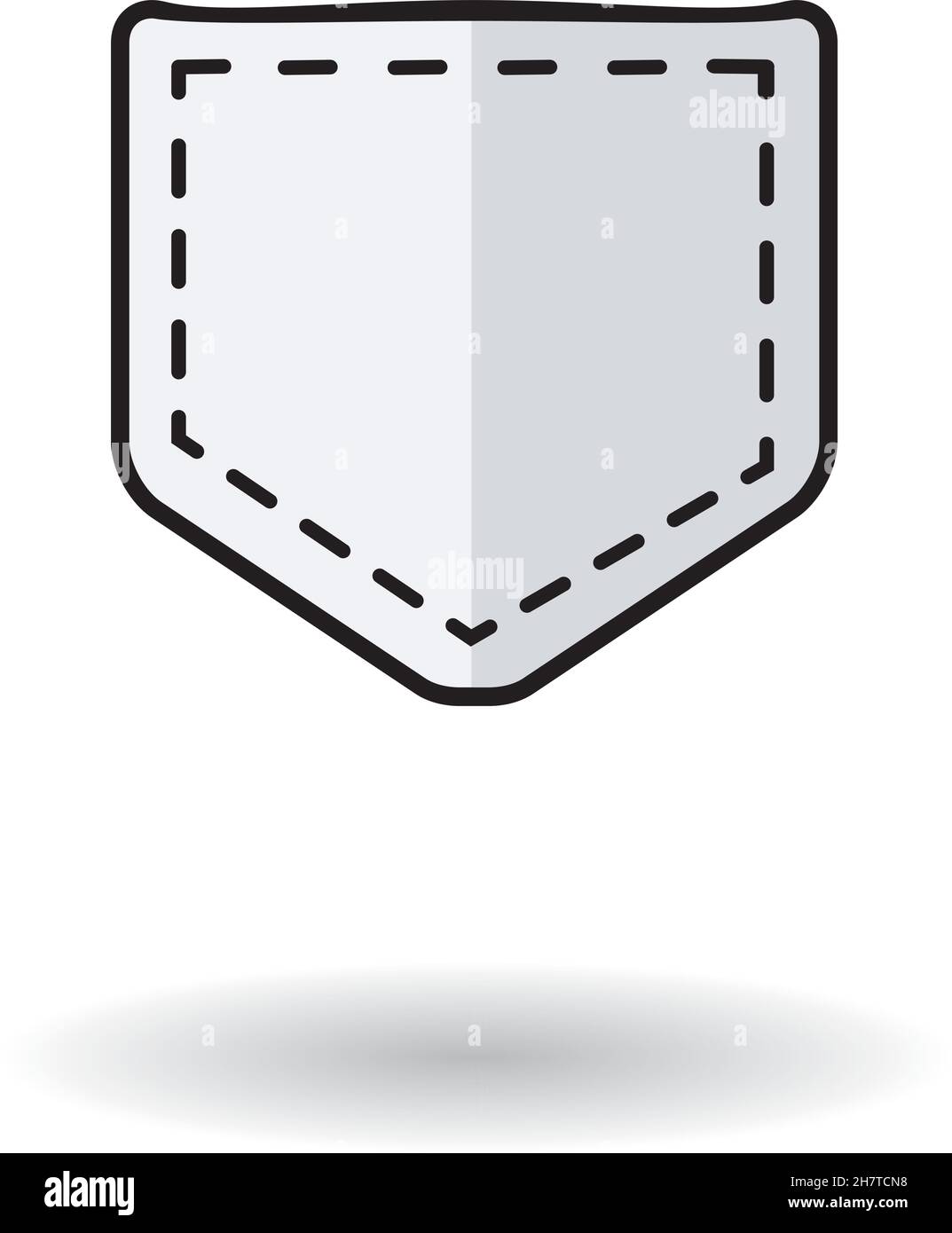 Icône de poche de Jean avec ombre.Icône de poche blanche isolée sur fond blanc Illustration de Vecteur