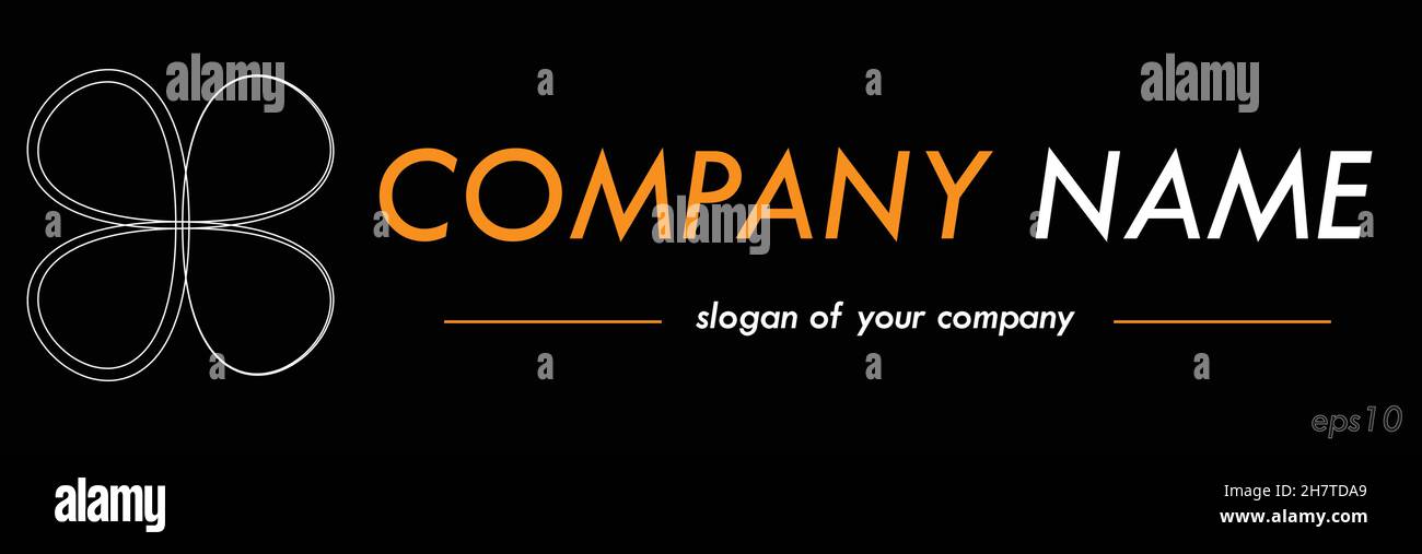 Modèle de logo vectoriel, logotype isolé sur fond noir, contour de logo, élément d'emblème Illustration de Vecteur