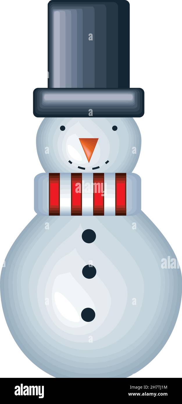 bonhomme de neige de noël avec chapeau Image Vectorielle Stock - Alamy