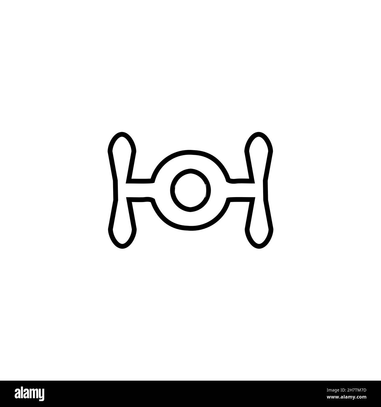 Icône de ligne de drone.Symbole d'arrière-plan d'affiche de drone cargo de style simple.Élément de conception du logo.Impression de tee-shirts.Vecteur pour autocollant. Illustration de Vecteur