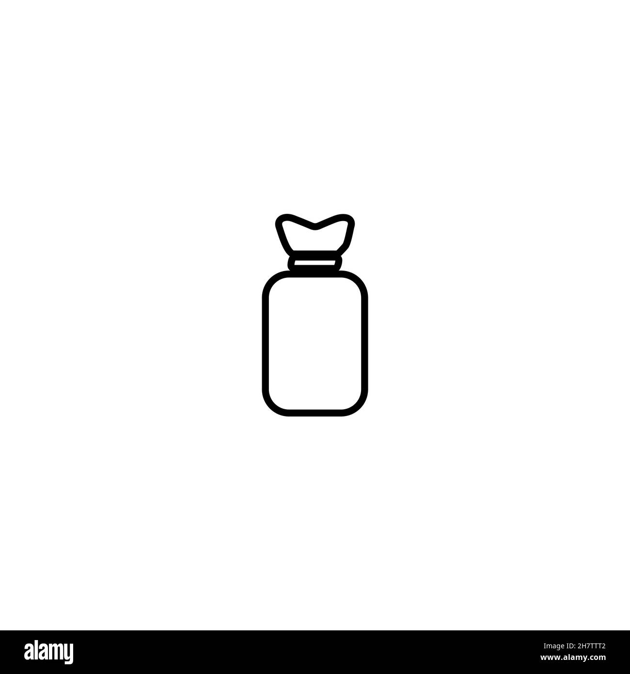 Icône de la ligne de la bouteille d'eau chaude.Symbole d'arrière-plan de l'affiche de traitement de la fièvre de style simple.Élément de conception du logo.Impression de tee-shirts.Vecteur pour autocollant. Illustration de Vecteur