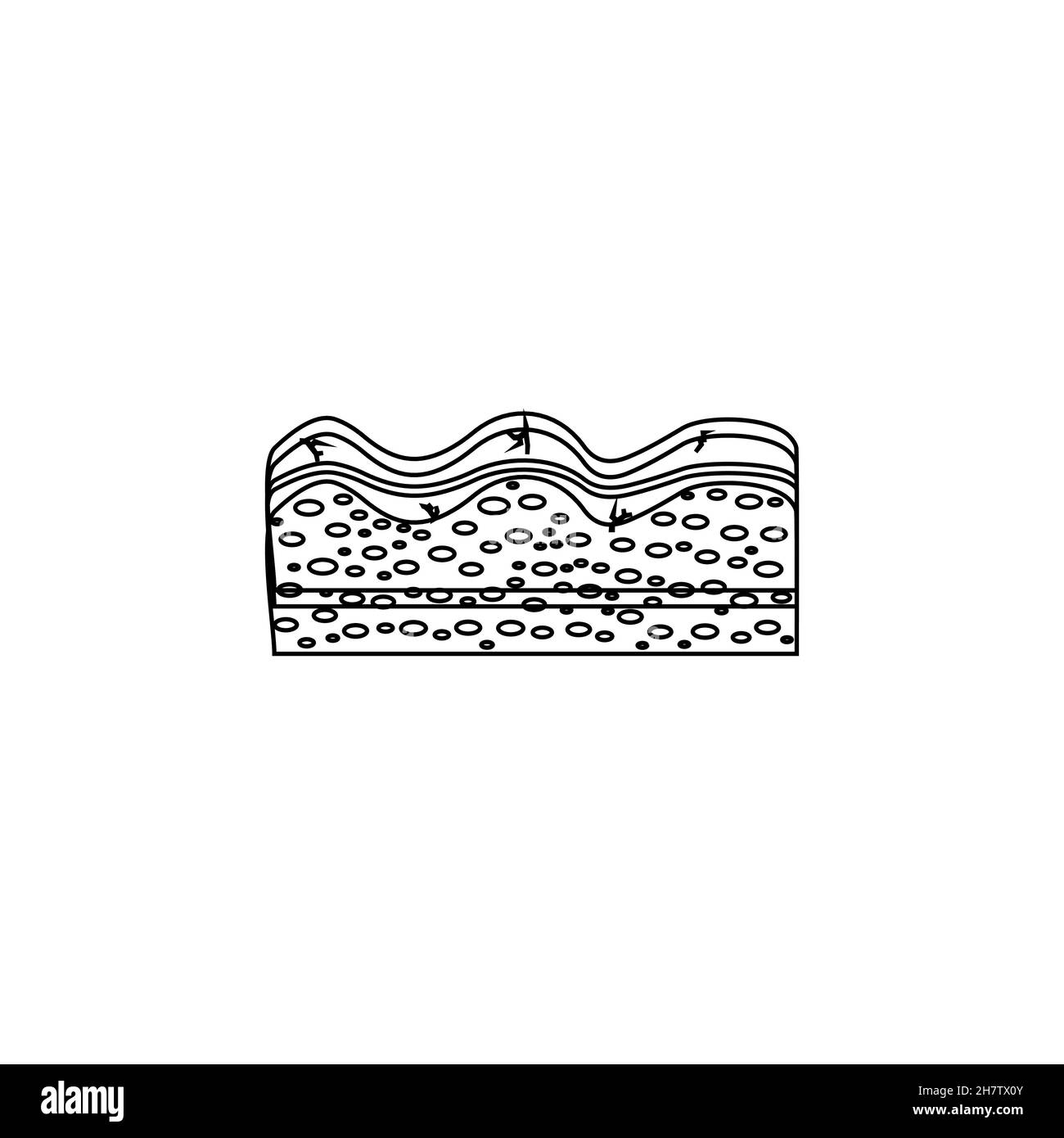 Icône de la ligne du calque de peau.Symbole d'arrière-plan d'affiche de leçon sur l'anatomie humaine de style simple.Élément de conception du logo.Impression de tee-shirts.Vecteur pour autocollant. Illustration de Vecteur
