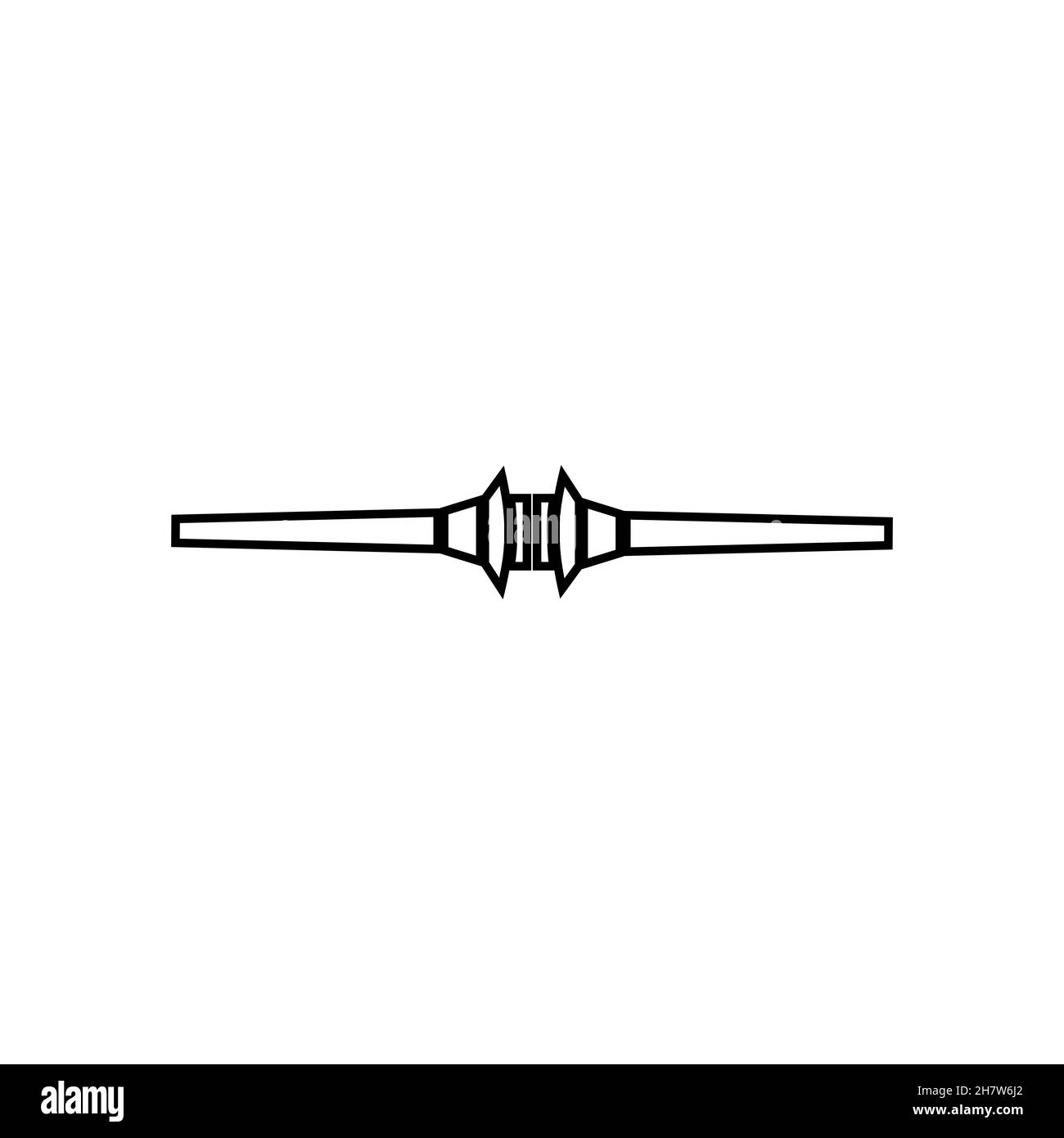 Icône de la ligne de bâton de Ninja.Affiche d'arrière-plan pour les leçons de karaté de style simple.Élément de conception du logo.Impression de tee-shirts.Vecteur pour autocollant. Illustration de Vecteur