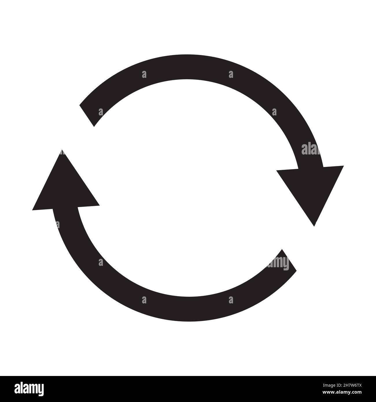 Flèches circulaires comme symbole des mises à jour logicielles.Icône simple isolée sur fond blanc Illustration de Vecteur