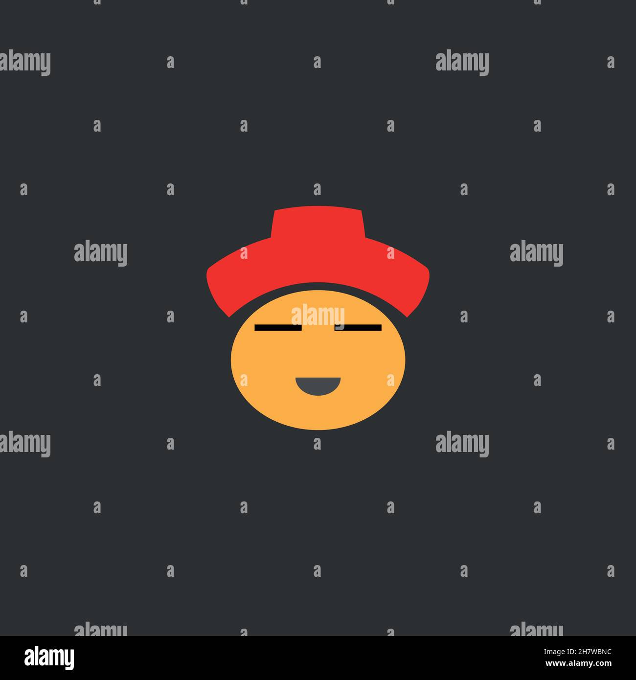 Icône japonaise emoji plate.Symbole de visage chinois de style simple.Élément de conception du logo.Impression de t-shirts. Eps10.Vecteur pour autocollant. Illustration de Vecteur