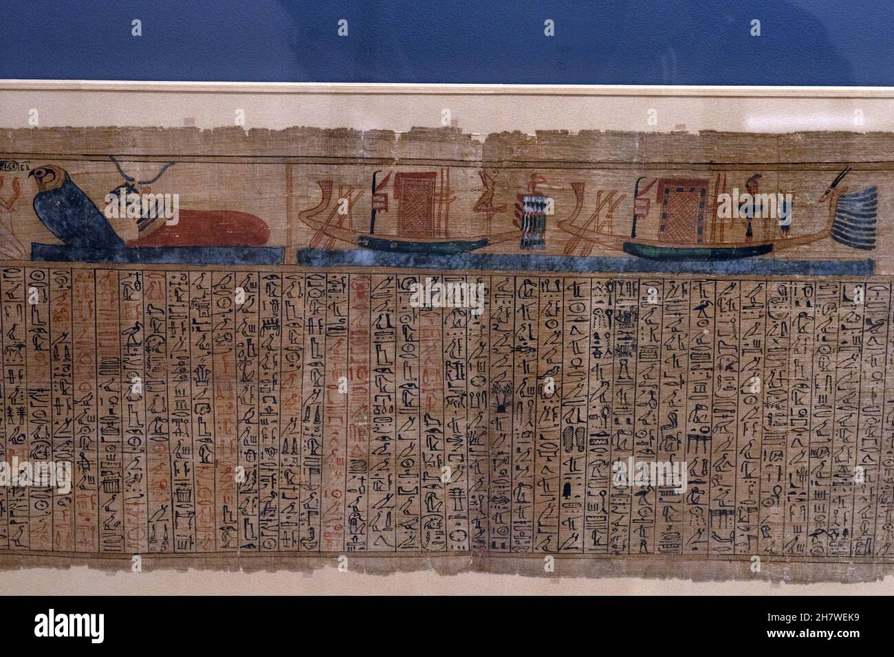 Papyrus de l'Égypte ancienne vieux livre des morts mort netherworld. Banque D'Images