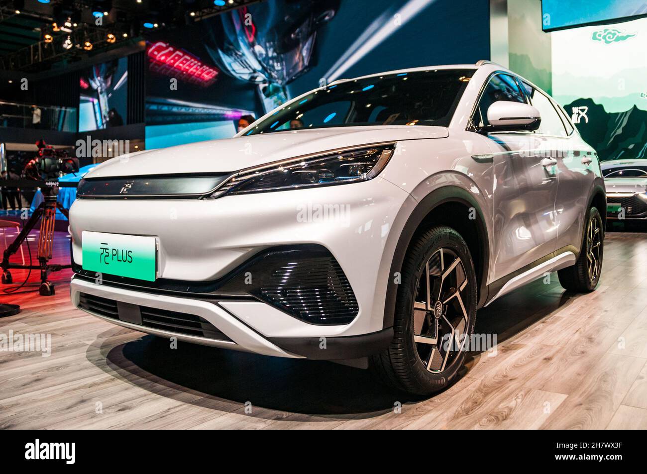 La voiture BYD Yuan plus est exposée au salon de l'auto de Guangzhou 2021, province de Guangdong, Chine. Banque D'Images