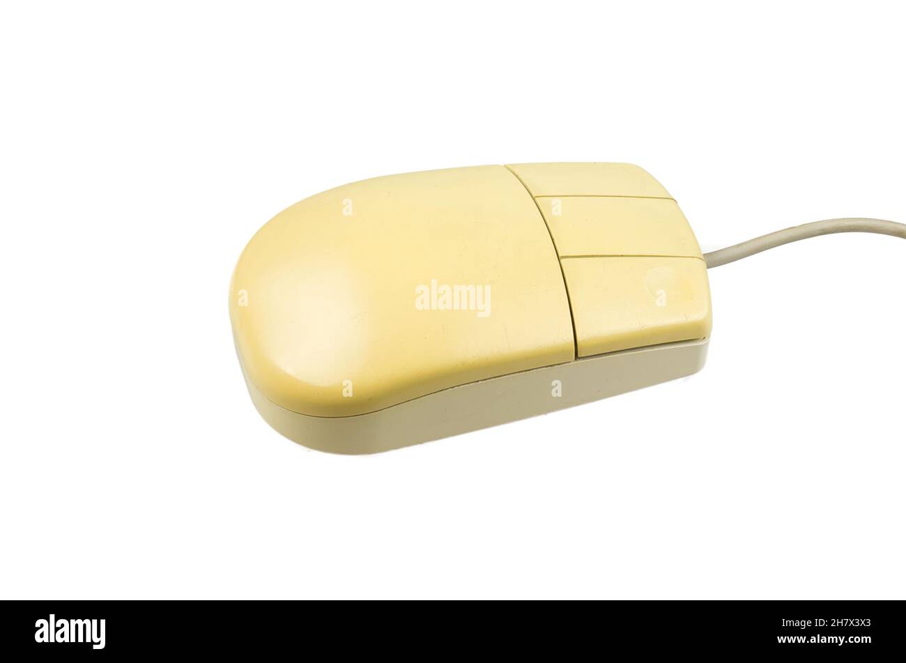 Souris d'ordinateur rétro sur fond blanc Banque D'Images