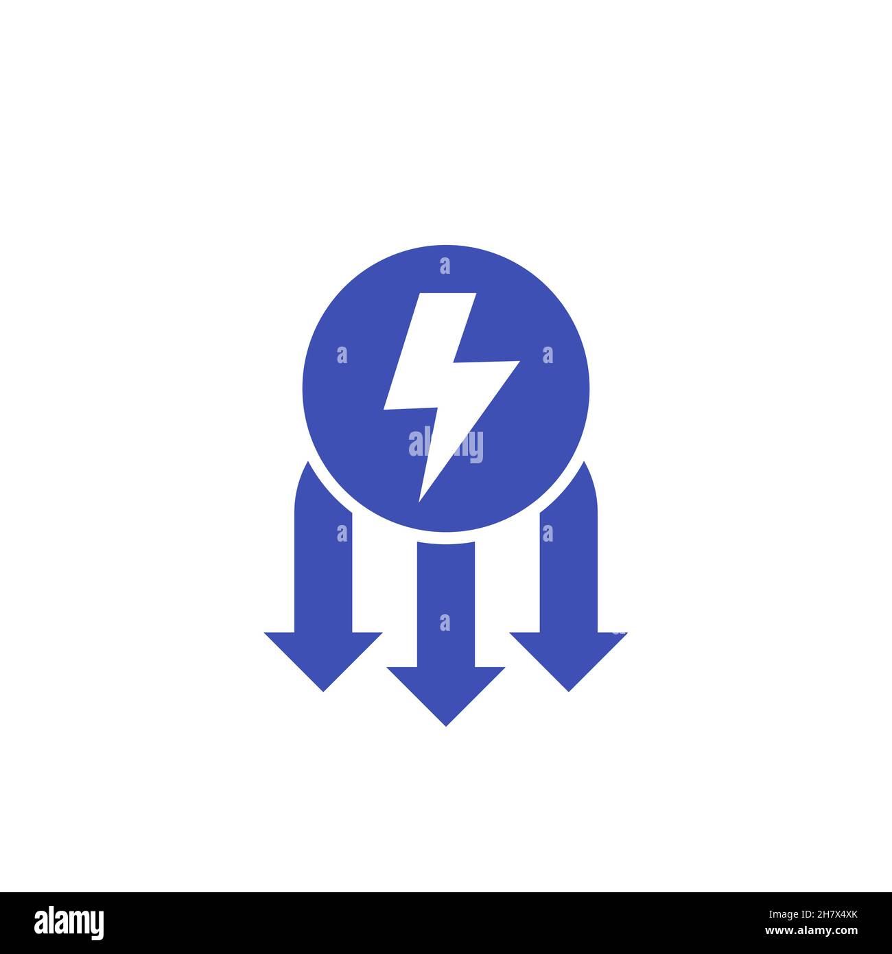 icône de réduction de la consommation électrique avec flèches Illustration de Vecteur
