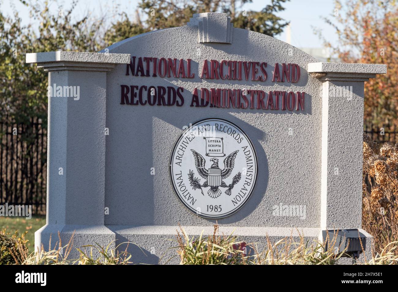 Dayton - Circa novembre 2021: Centre de documents des Archives nationales et de l'Administration des documents.Cette installation DE NARA a été construite principalement pour stocker un Banque D'Images