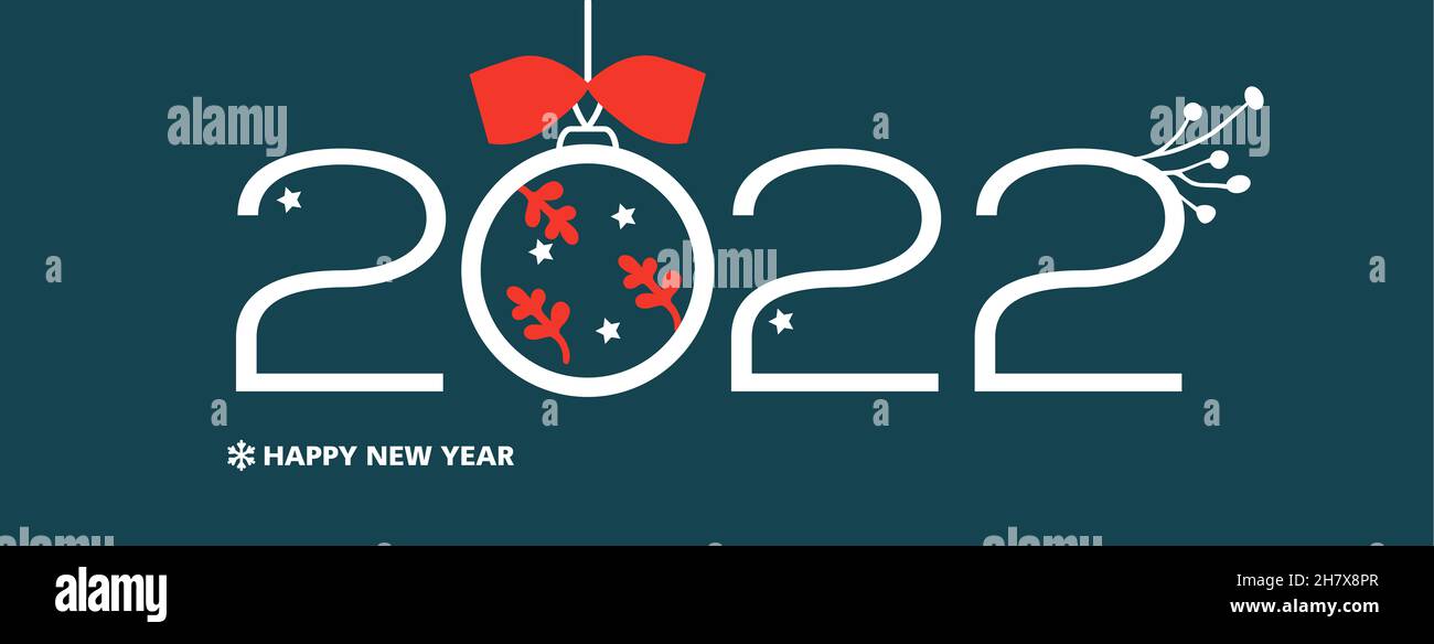 2022 bonne année, Joyeux noël, modèle vectoriel pour une affiche, bannière,  facebook, couverture de site web dans le style moderne de l'art abstrait  Photo Stock - Alamy