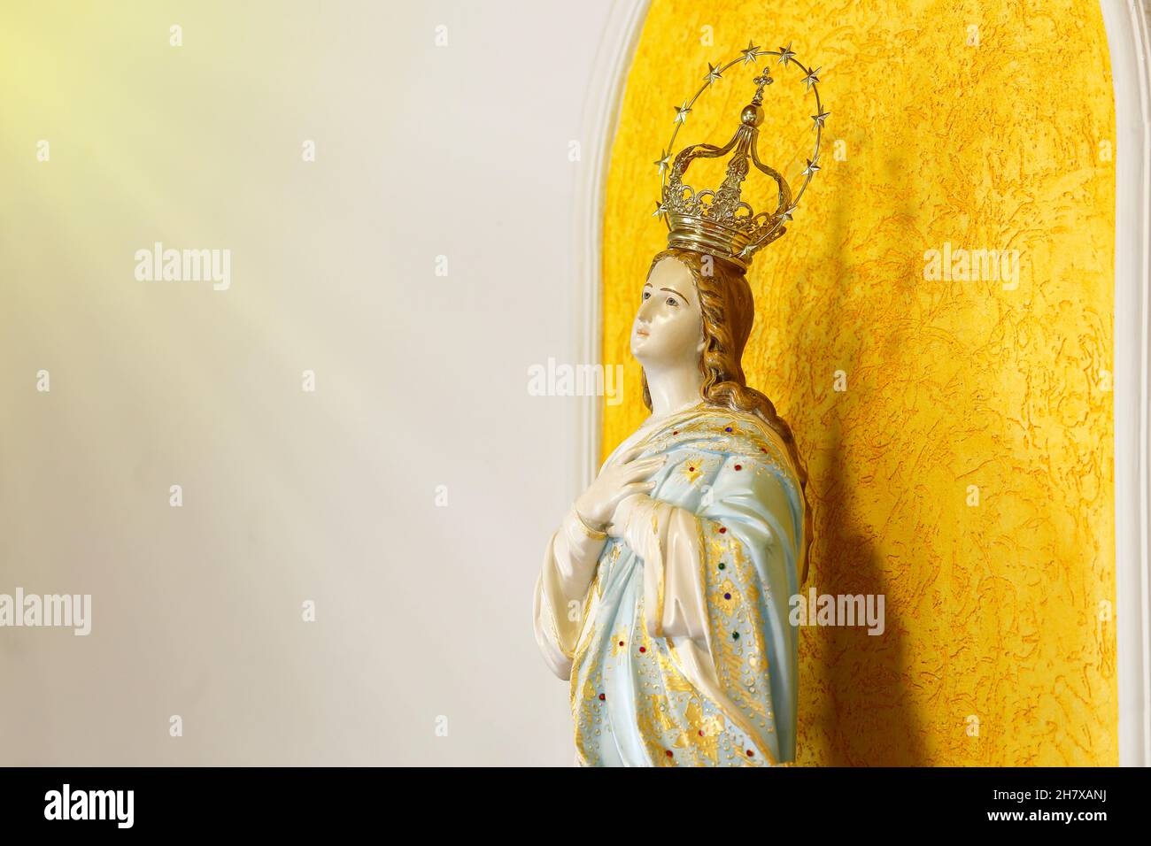 Statue de l'image de notre Dame de l'Immaculée conception, mère de Dieu dans la religion catholique, Vierge Marie - 'Imaculada Conceicao' Banque D'Images