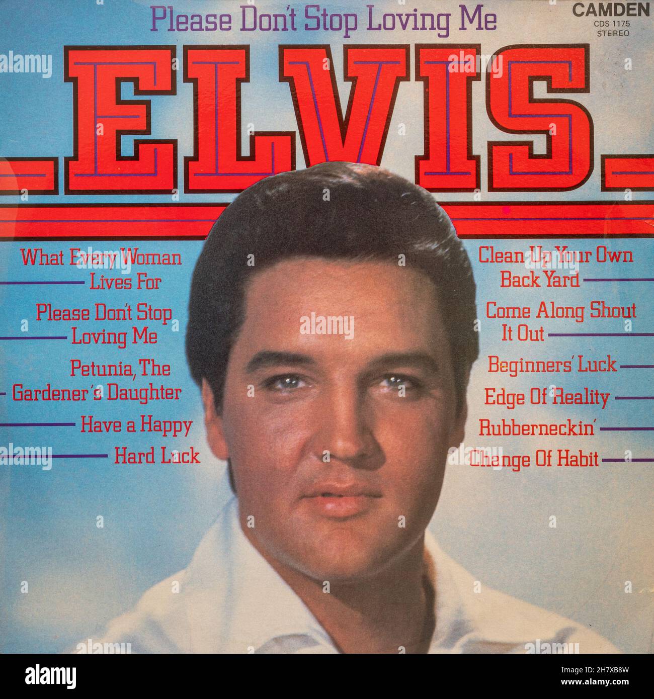 Album Elvis s'il vous plaît ne cessez pas de m'aimer, 1979 vinyle LP record couverture Banque D'Images
