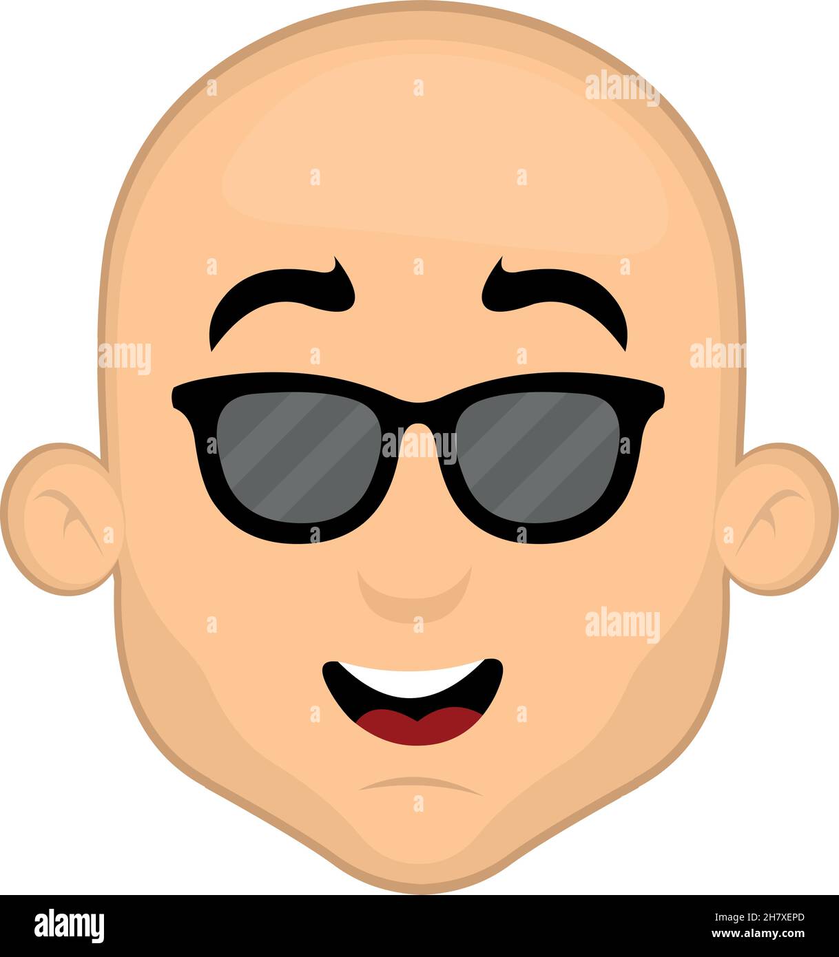 Illustration vectorielle émoticône d'un homme de dessin animé avec des lunettes de soleil Illustration de Vecteur