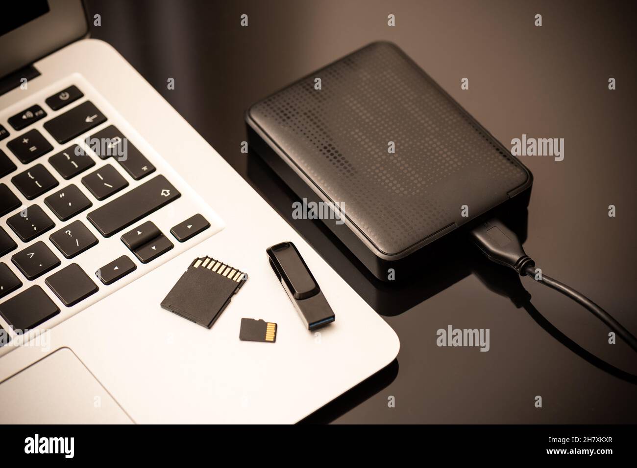 Plusieurs périphériques de stockage, sécurité des données, stockage des données numériques Banque D'Images