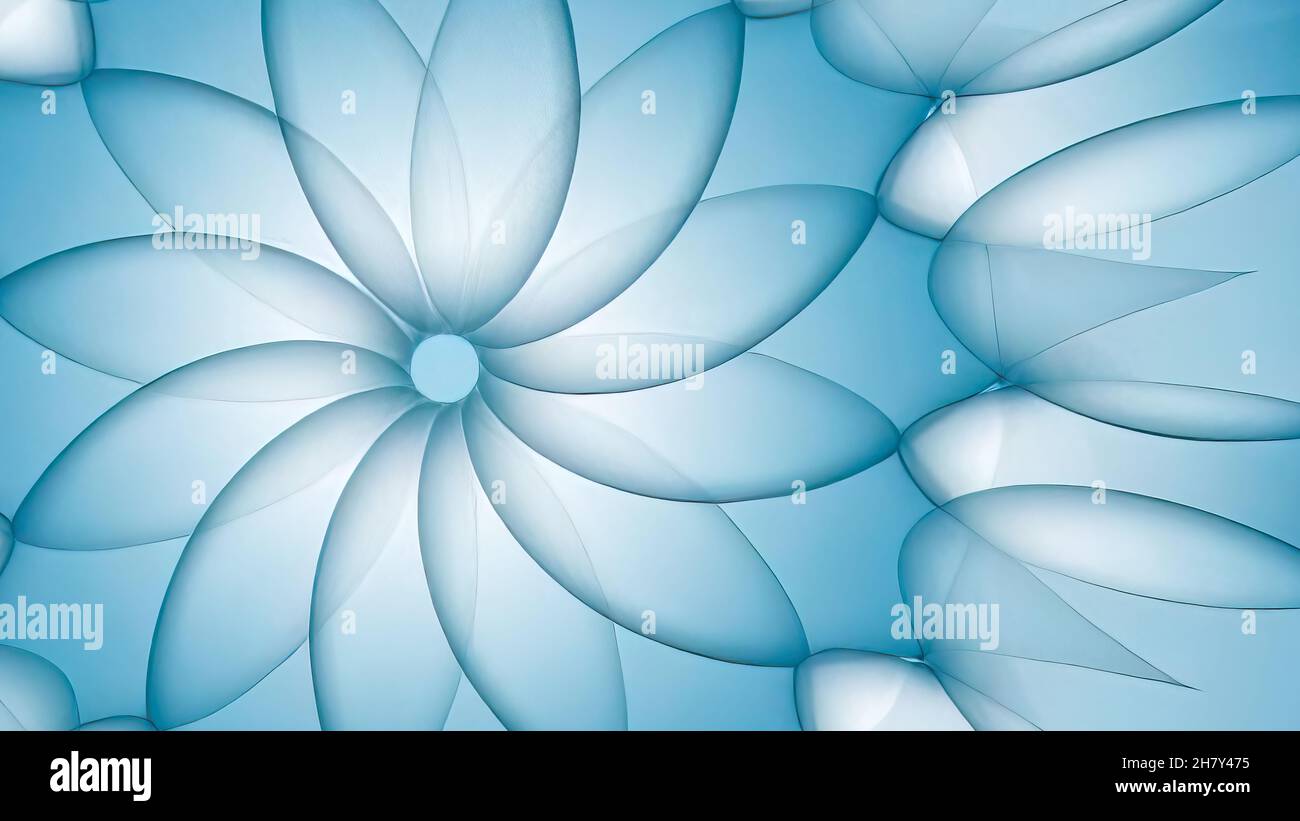 Bleu mandala abstrait fractal illustration arrière-plan haute résolution Banque D'Images