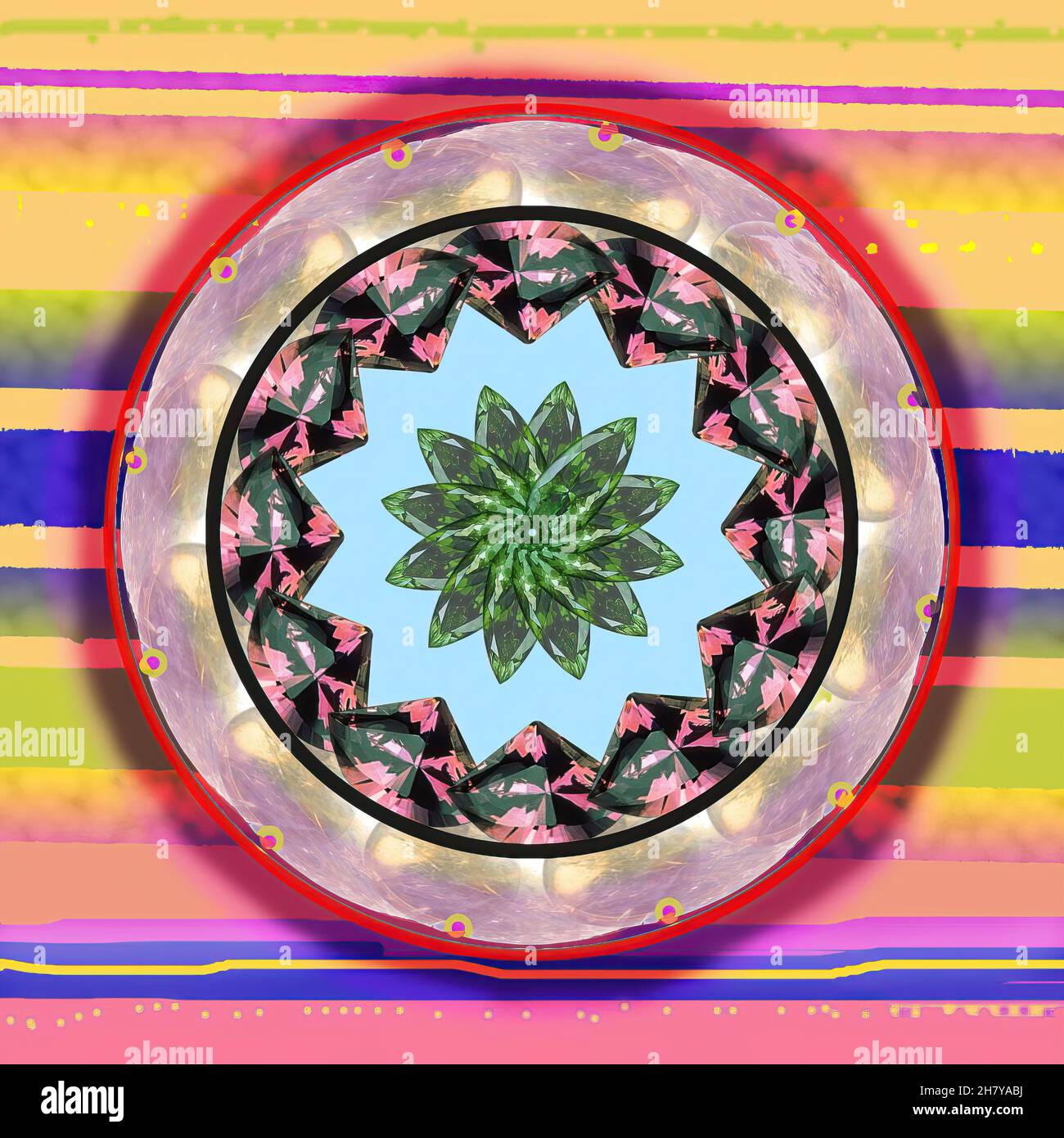 Mandala multicolore illustration abstraite arrière-plan haute résolution Banque D'Images