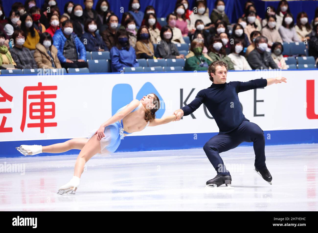 Tokyo, Japon.13 novembre 2021.Evelyn Walsh et Trennt Michaud (CAN) patinage artistique : Grand Prix of Figure Skating 2021/22 NHK Trophy pair patinage gratuit au Yoyogi National Gymnasium à Tokyo, Japon .Credit: Yohei Osada/AFLO SPORT/Alay Live News Banque D'Images