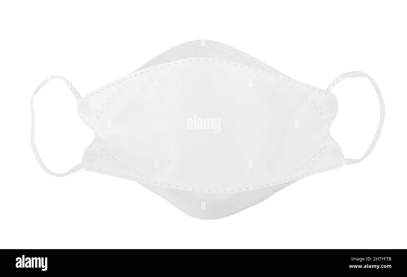 Masque de protection médicale sur fond blanc, coronavirus de protection de l'équipement, Enregistrer le chemin de coupure. Banque D'Images