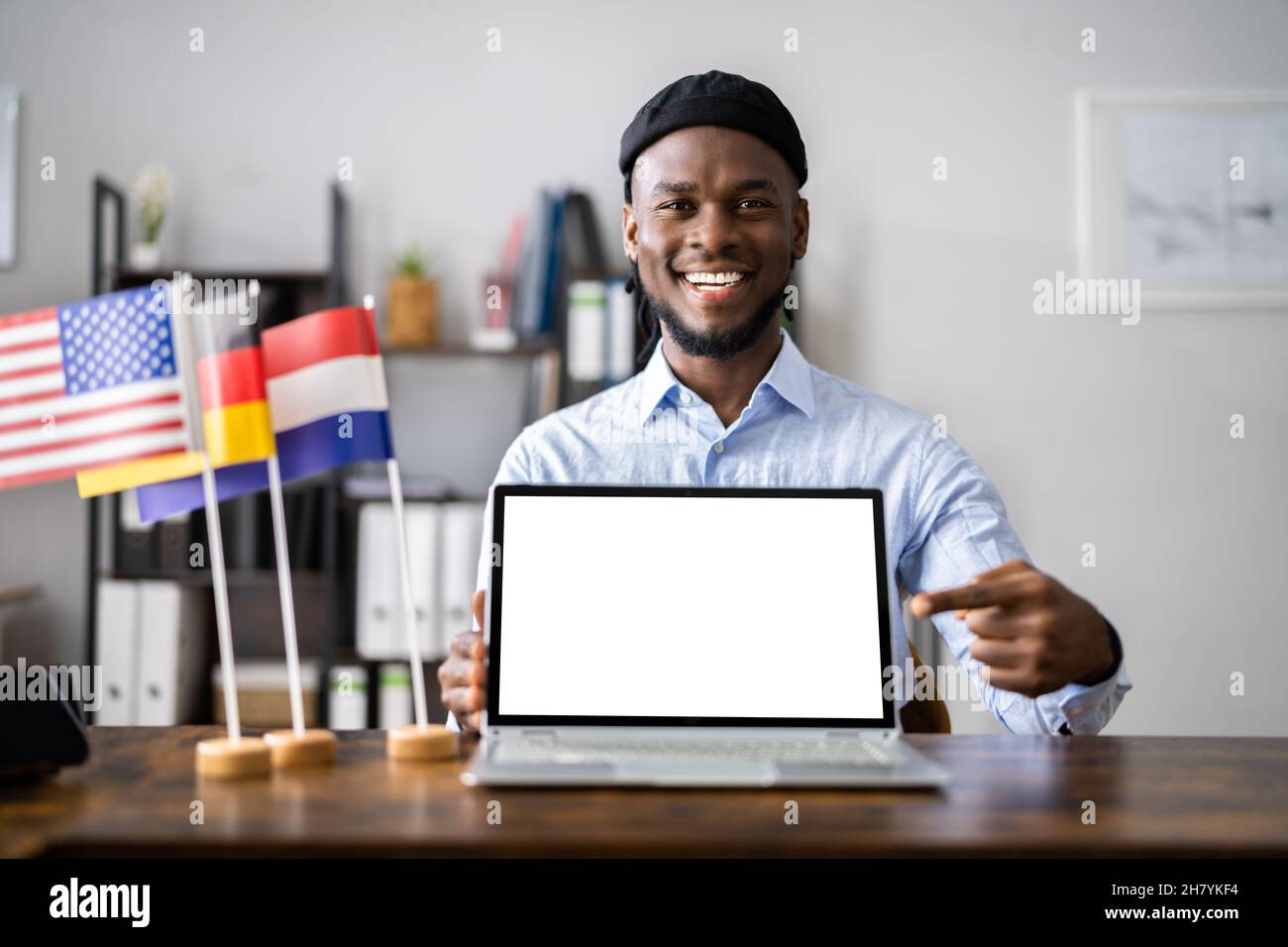 Cours ou leçon de langue étrangère en ligne Banque D'Images