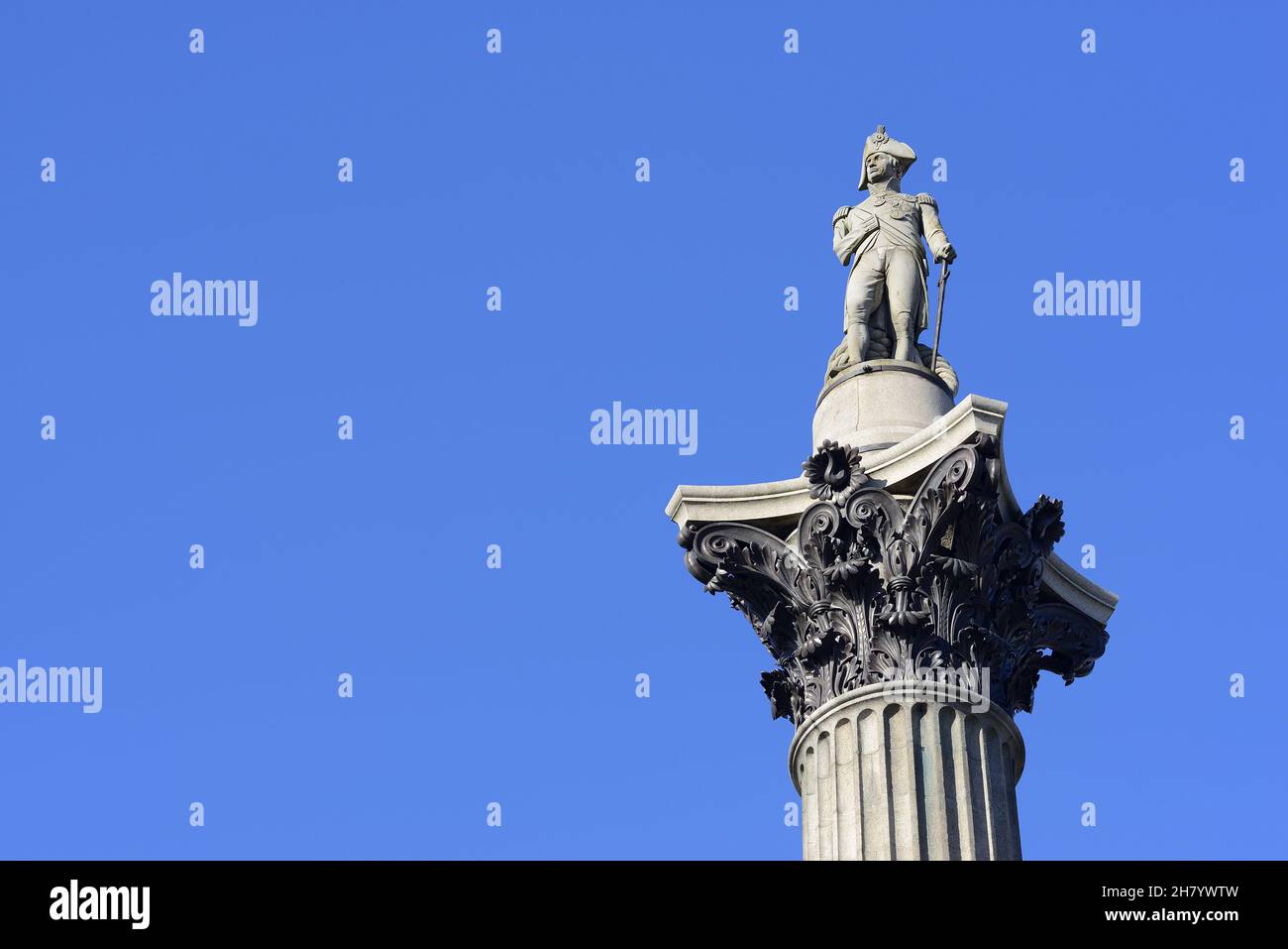 Londres, Angleterre, Royaume-Uni.Colonne Nelson, Trafalgar Square Banque D'Images