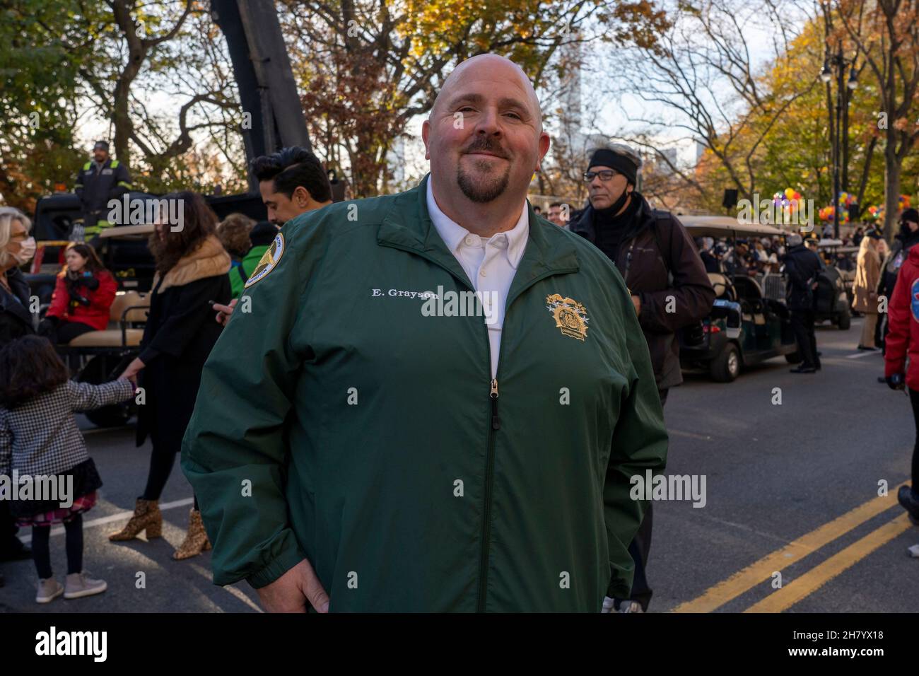 New York, États-Unis.25 novembre 2021.Edward Grayson, commissaire à l'assainissement de New York, participe à la 95e édition du défilé annuel de Thanksgiving de Macy à New York.Crédit : SOPA Images Limited/Alamy Live News Banque D'Images