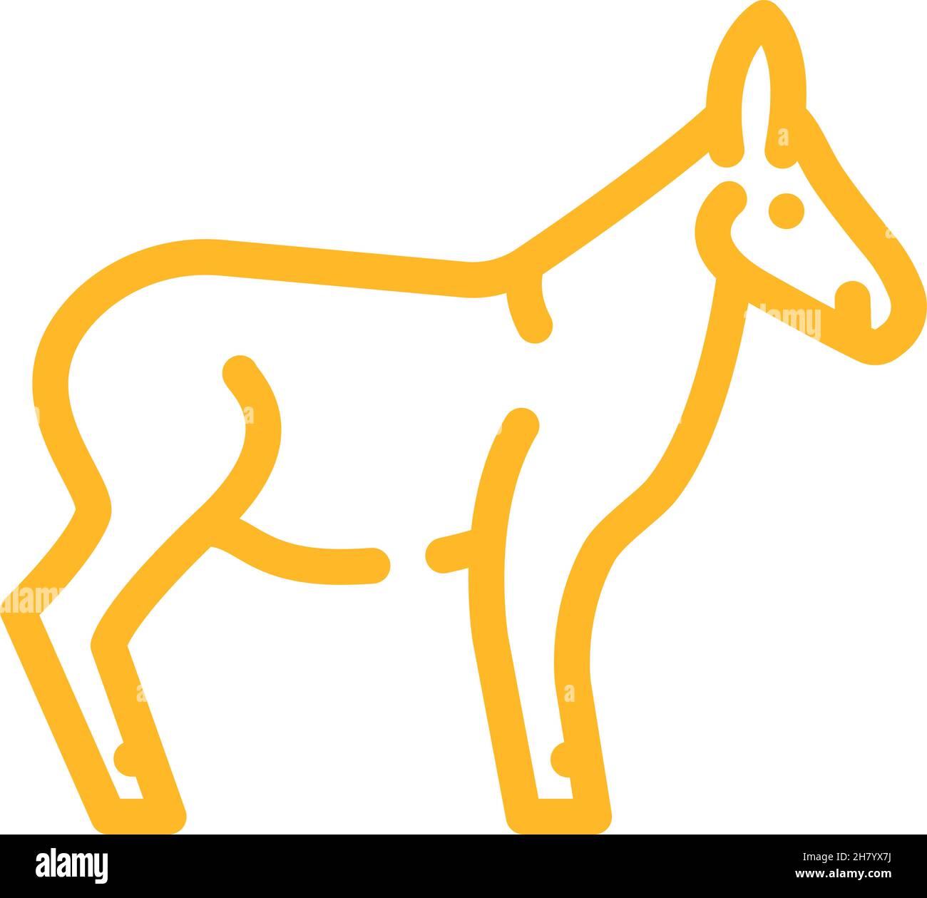 illustration vectorielle de l'icône de couleur d'animal âne Illustration de Vecteur