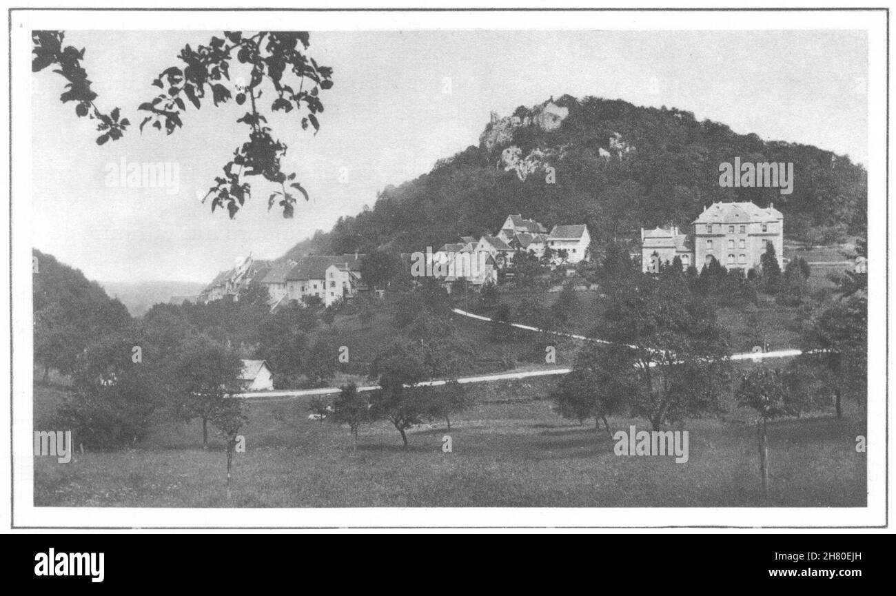 HAUT-RHIN.Ferrette 1929 ancienne photo d'époque Banque D'Images