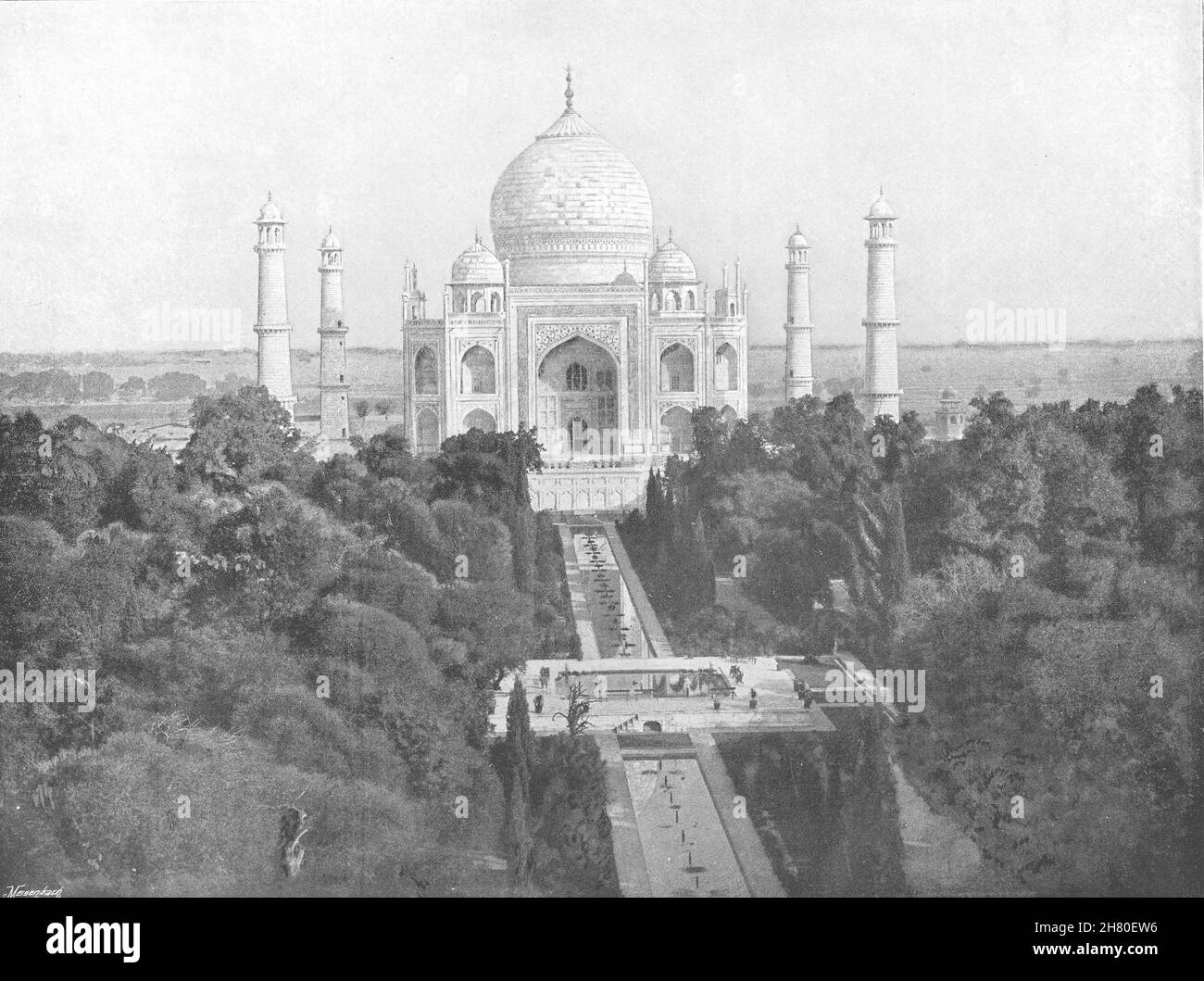 INDE.Agra- le Taj Mahal 1895 ancienne image ancienne d'impression ancienne Banque D'Images