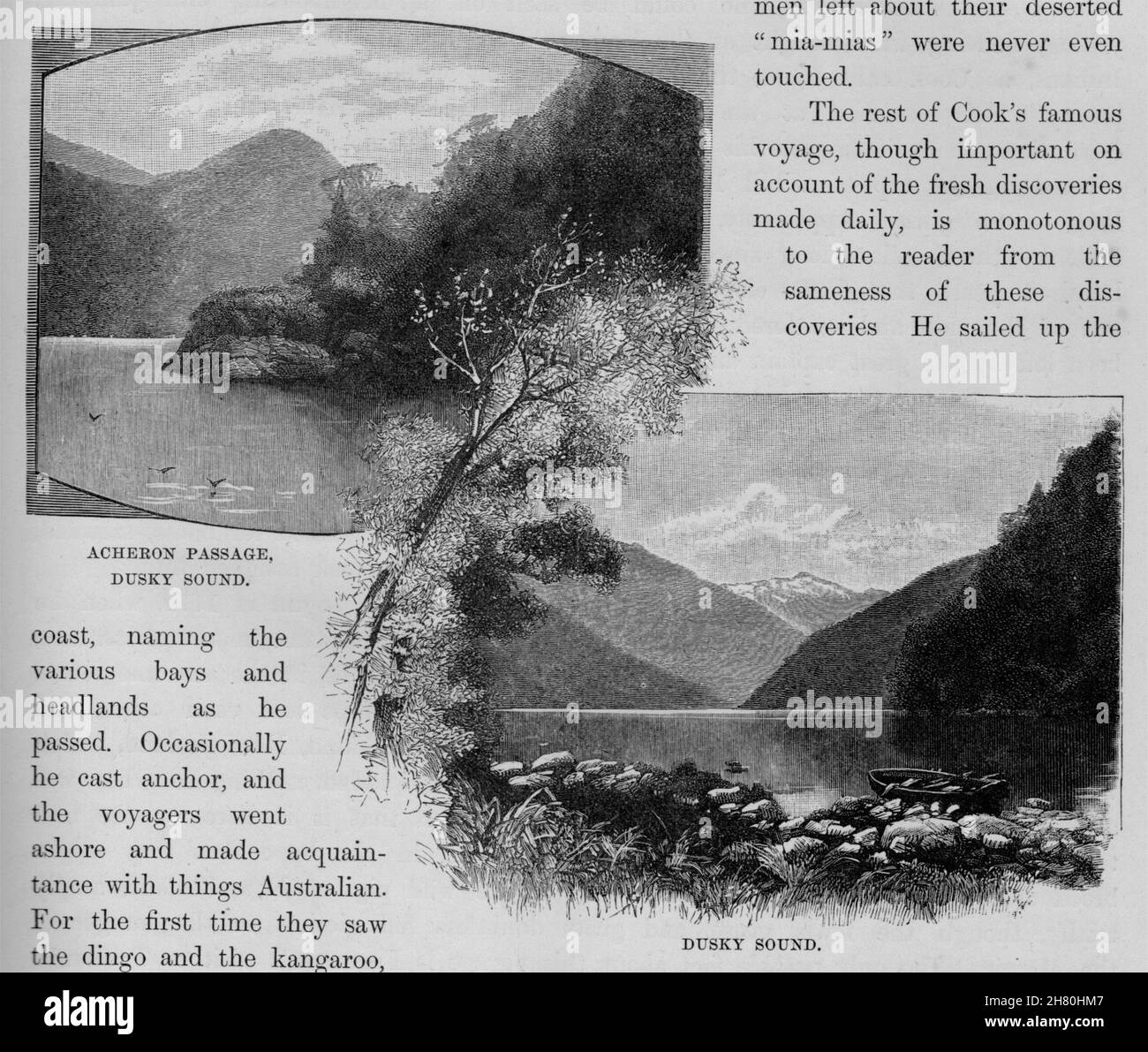 Acheron. Son sombre passage Les explorateurs. New Zealand 1890 vieux ancien Banque D'Images