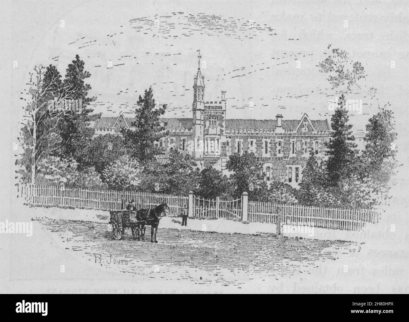 Grammar School. Geelong. L'Australie 1890 ancienne vintage print photo Banque D'Images