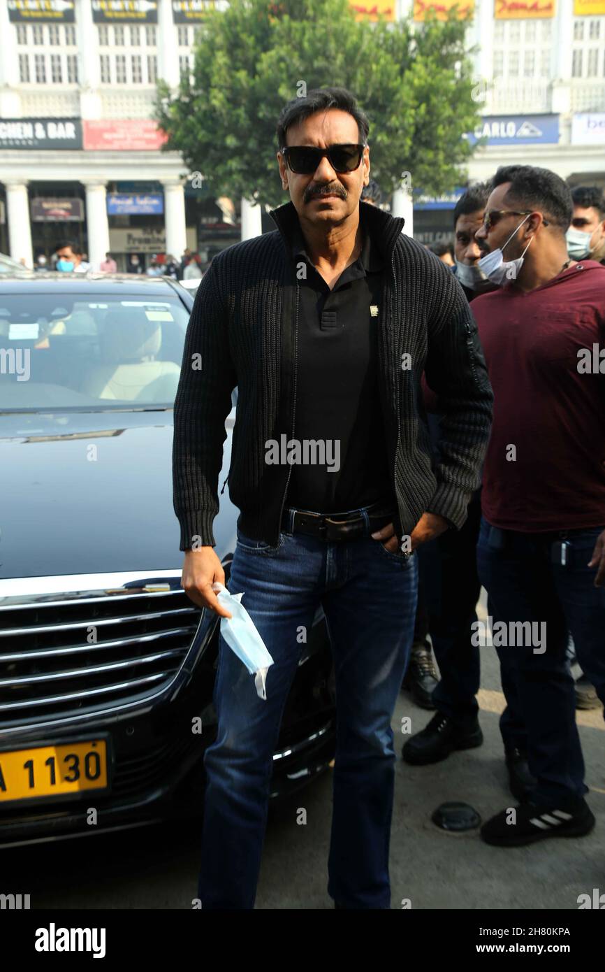 26 novembre 2021, New delhi, Inde: Bollywood acteur Ajay Devgan pendant la chanson et teaser lancement du film à venir RRR (Credit image: © Jyoti Kapoor/Pacific Press via ZUMA Press Wire) Banque D'Images