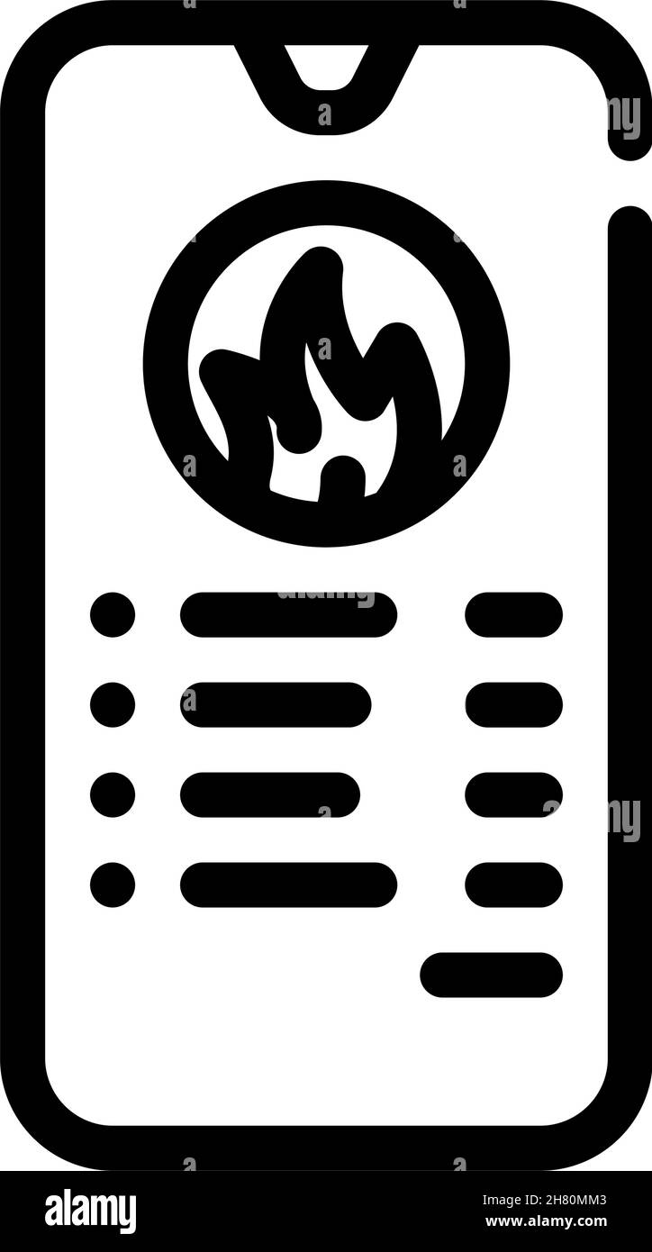 illustration vectorielle de l'icône de la ligne d'application du téléphone du compteur de calories Illustration de Vecteur