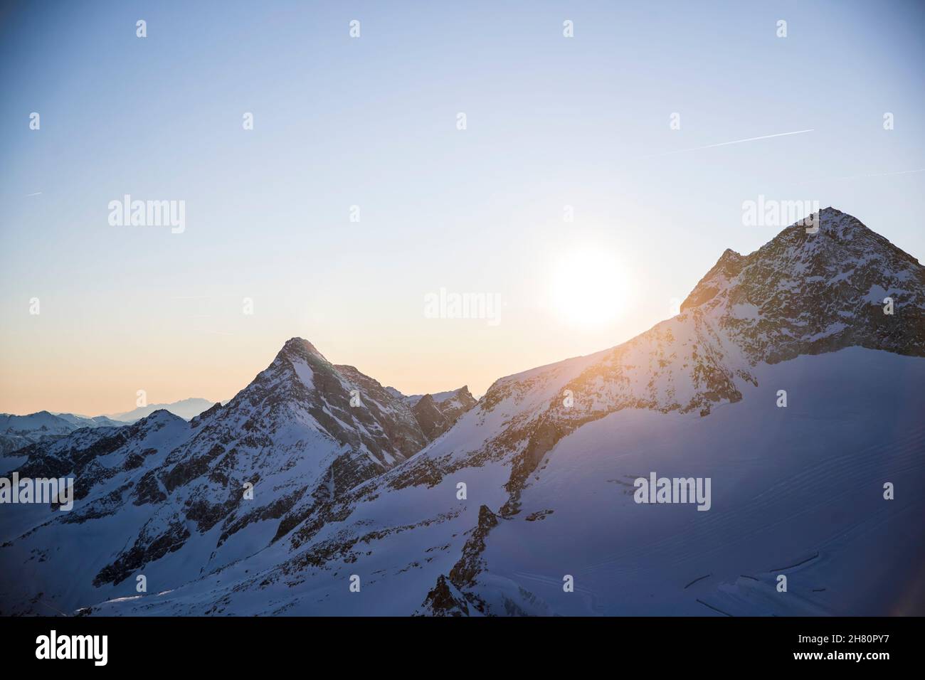 Zillertal Alpen Autriche montagnes avec neige Banque D'Images