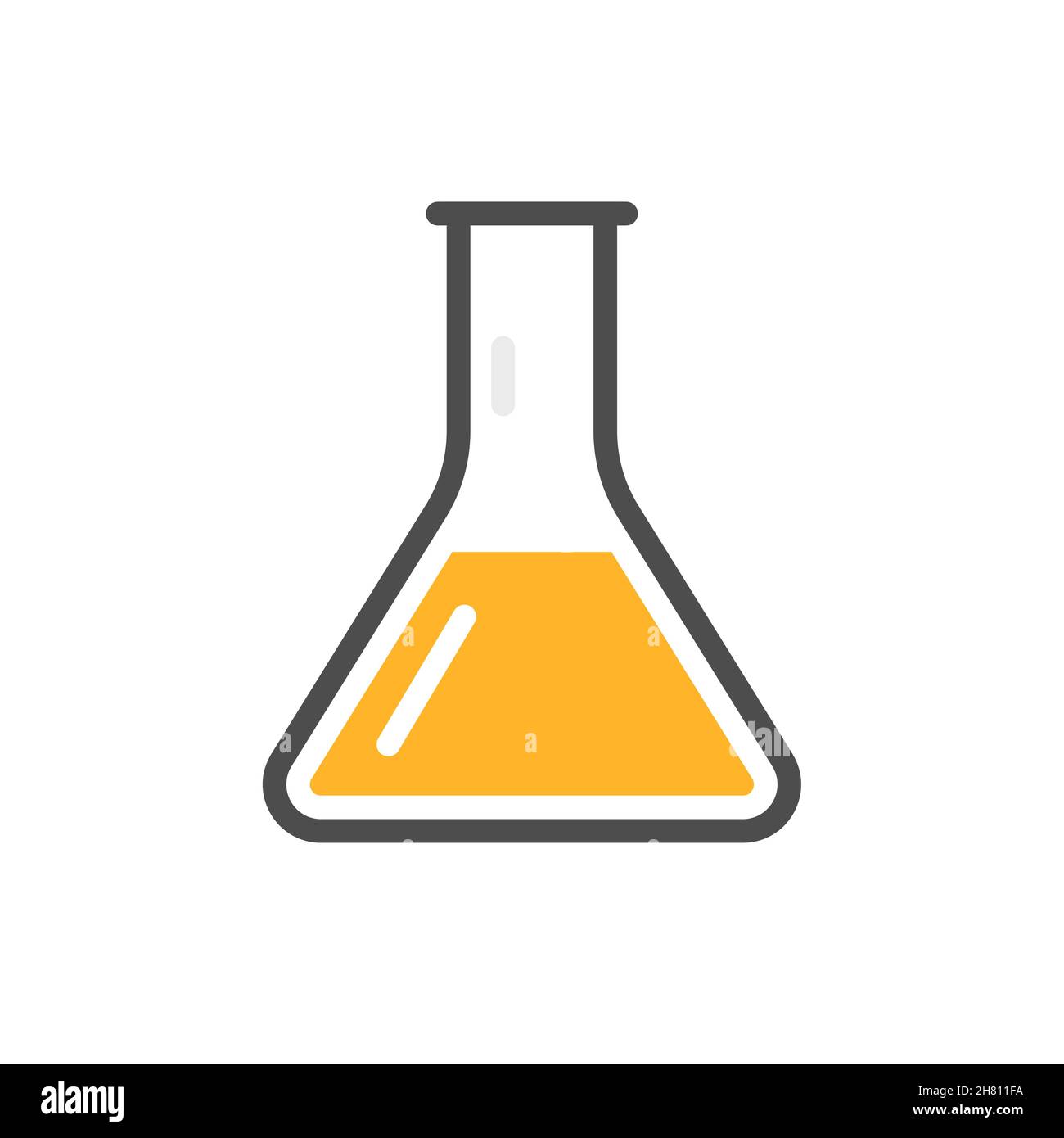 Tube à essai ICON pour bécher de laboratoire. Logo de chimie expérimentale Lab bulle vecteur icône Illustration de Vecteur