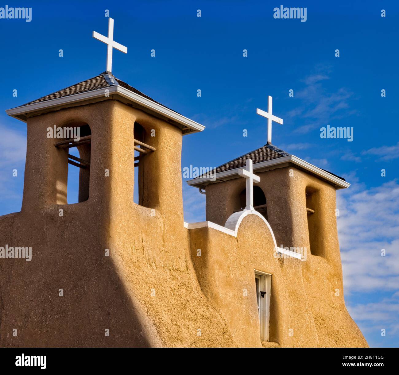 La mission de San Francisco à Taos, au Nouveau-Mexique, a été construite en 1772.L'église a été faite d'adobe par les Pères franciscains.En 1970, elle a été déclarée nationale Banque D'Images