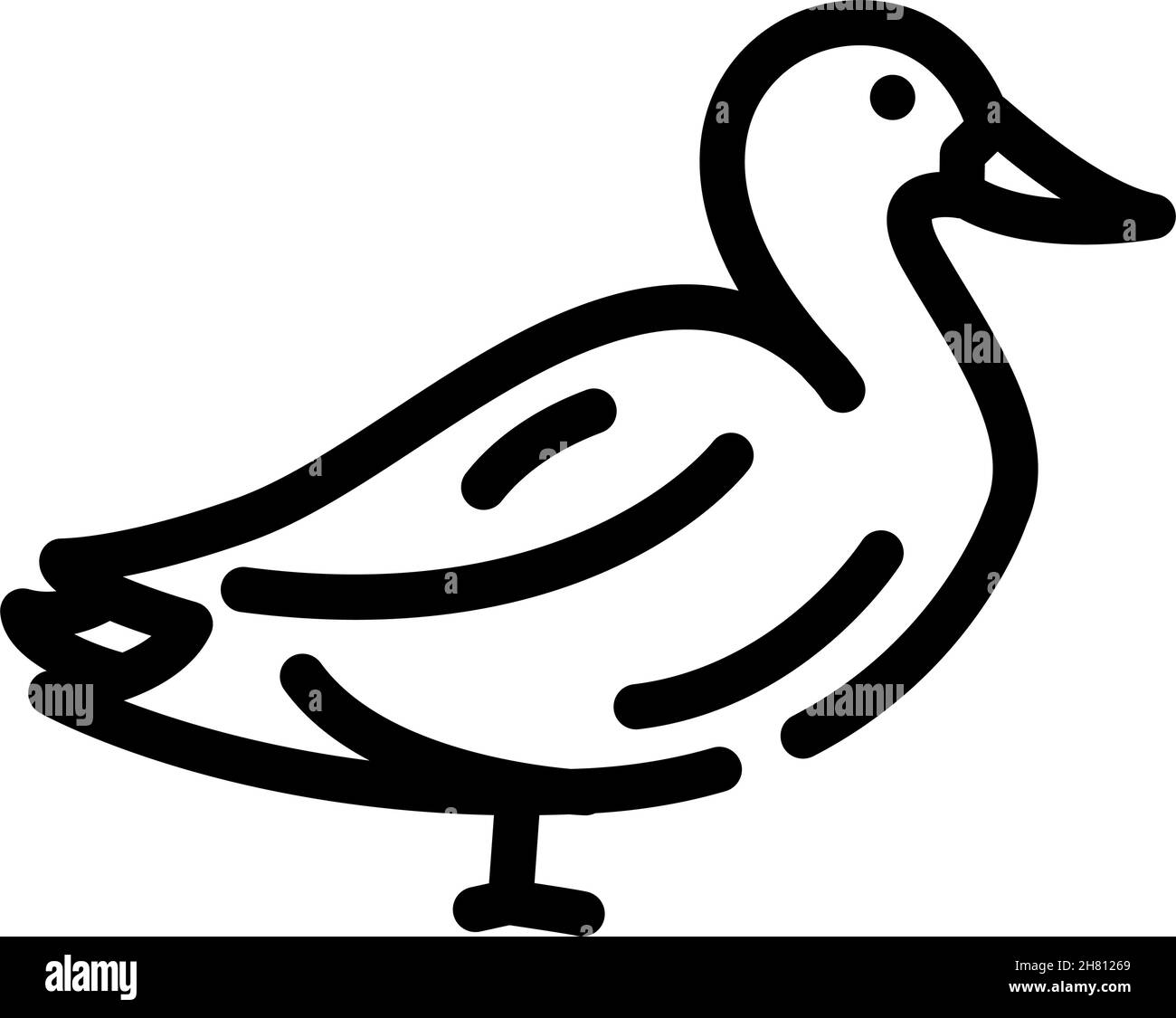 illustration vectorielle de l'icône représentant une ligne d'oiseau de ferme de canard Illustration de Vecteur