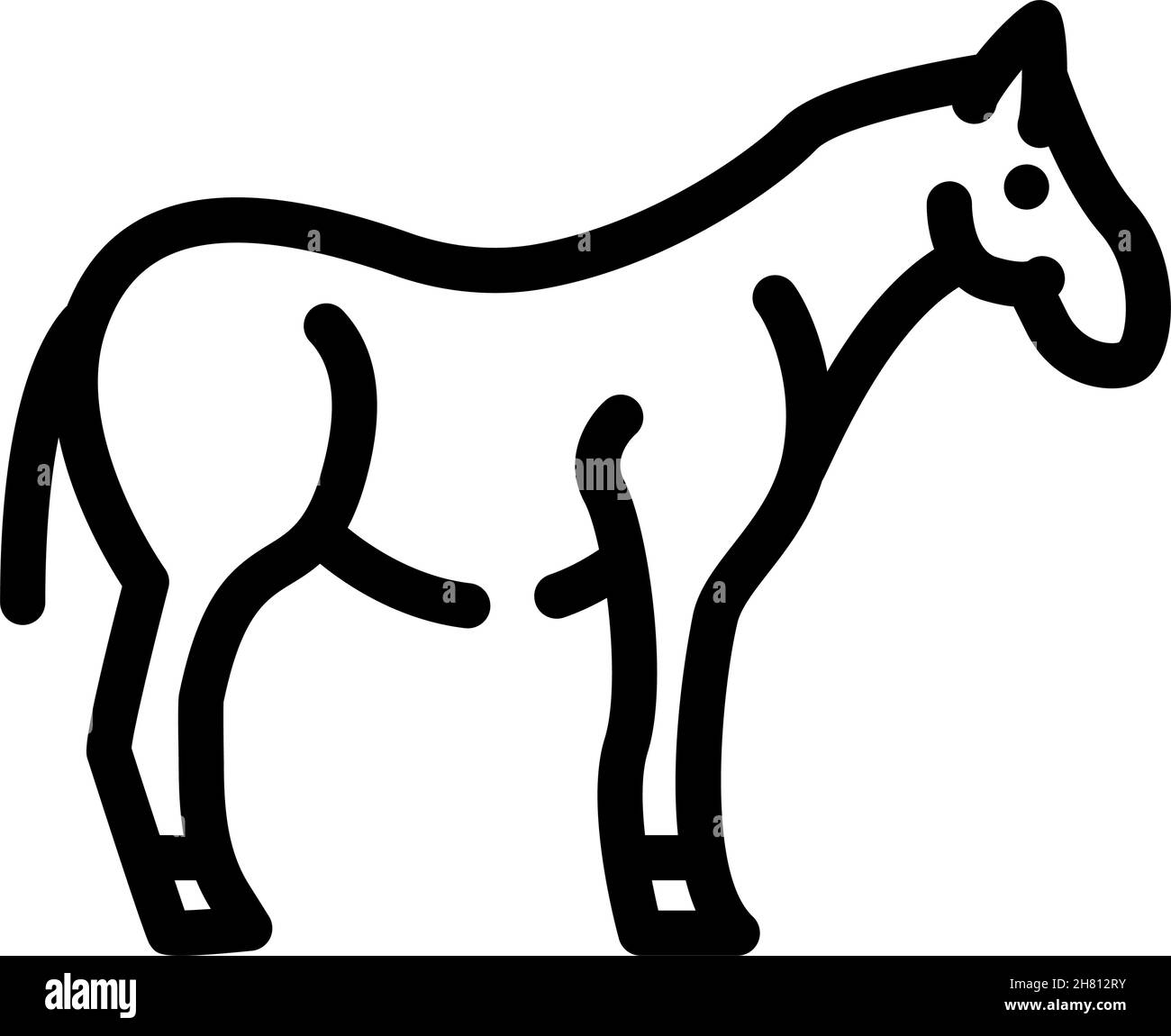 illustration vectorielle d'icône de ligne d'animal de cheval Illustration de Vecteur