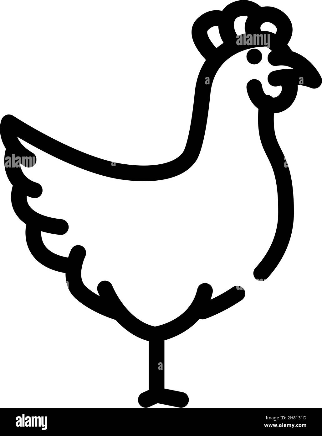 illustration vectorielle de l'icône de la ligne d'oiseau de ferme de poulet Illustration de Vecteur
