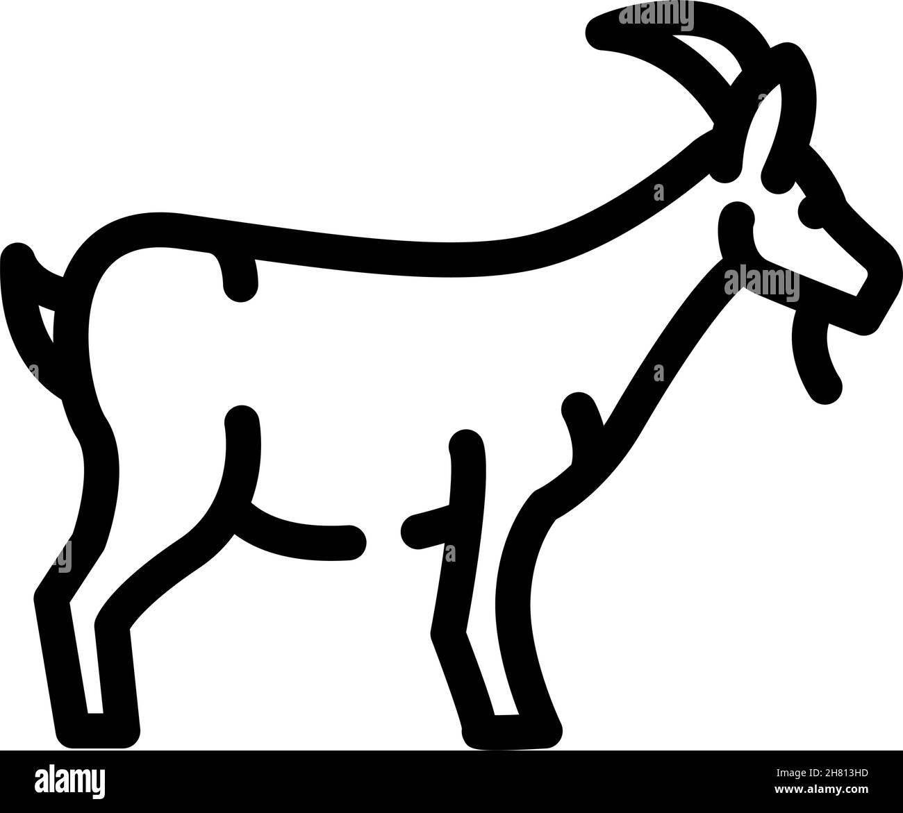 illustration vectorielle de l'icône de la ligne d'animal de la ferme de chèvre Illustration de Vecteur
