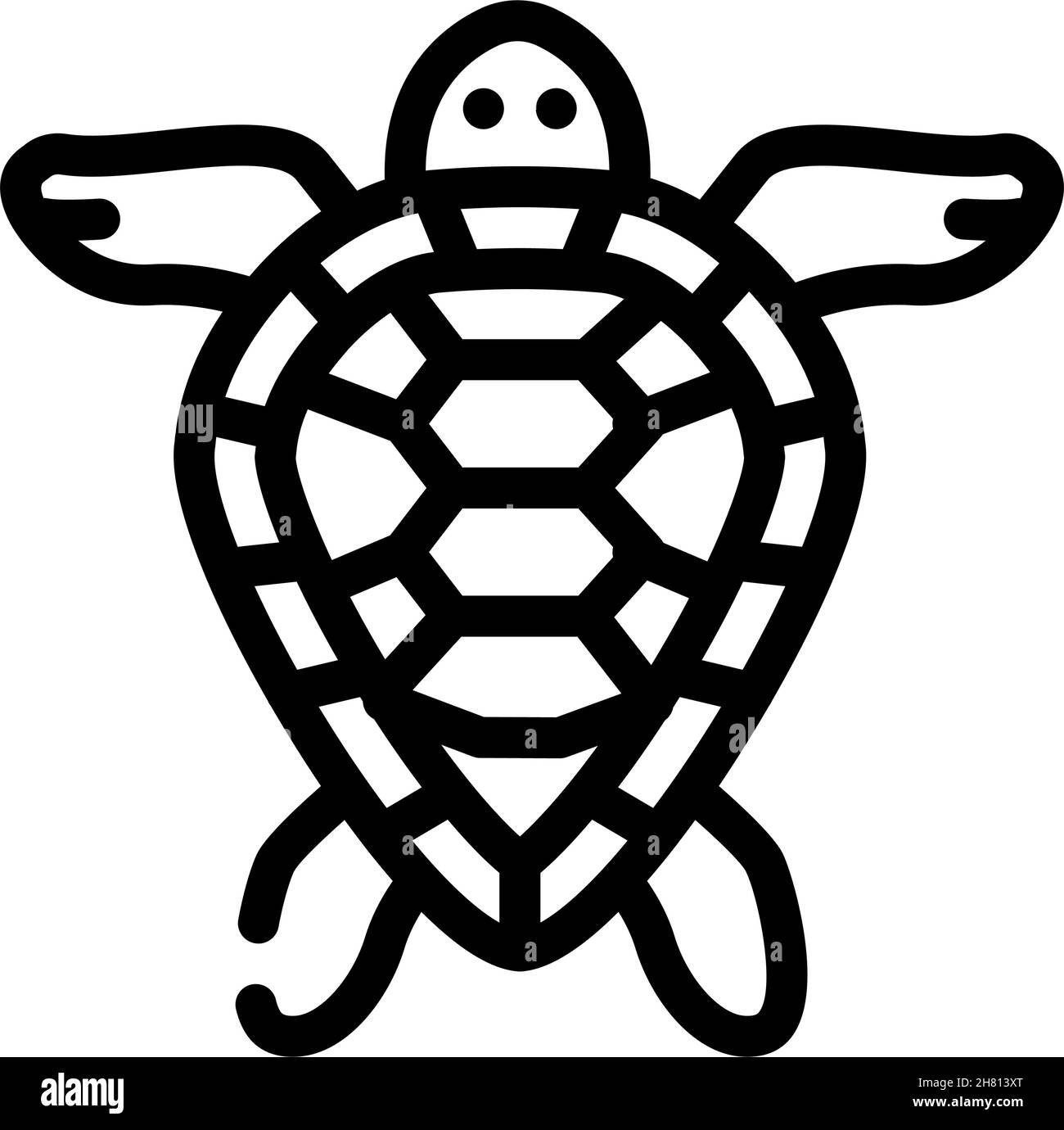 illustration vectorielle de l'icône représentant une ligne d'animaux aquatiques de tortue Illustration de Vecteur